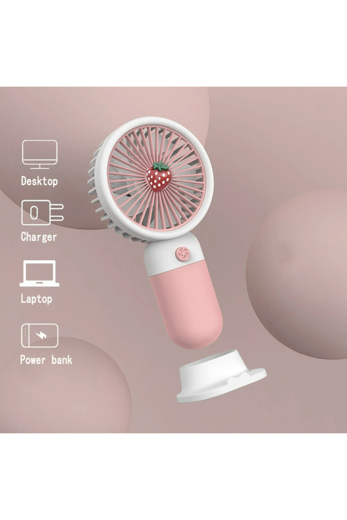 Model Rechargeable Hand Fan Cooling Portable Fan With Fruit Table Stand