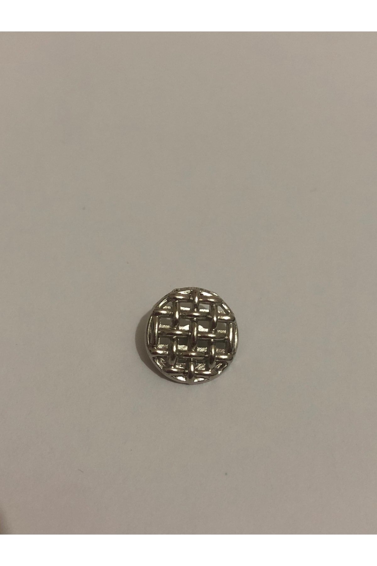 aensia-Silver Silver Mesh Straw Button Small Size Button 24 Size Button Metalized Plastic Button - Pack of 6 3