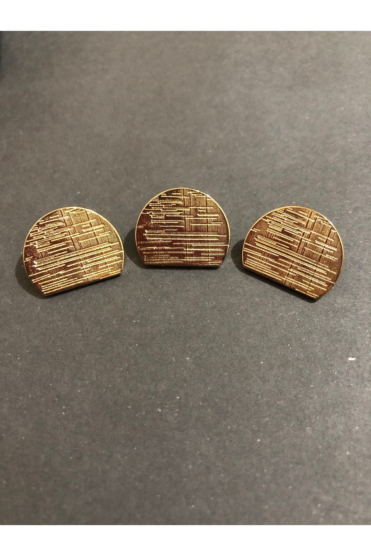aensia-Gold Semicircle Striped Button 28 Size Metal Button Coat Trench Jacket Button - Pack of 6 Buttons 1