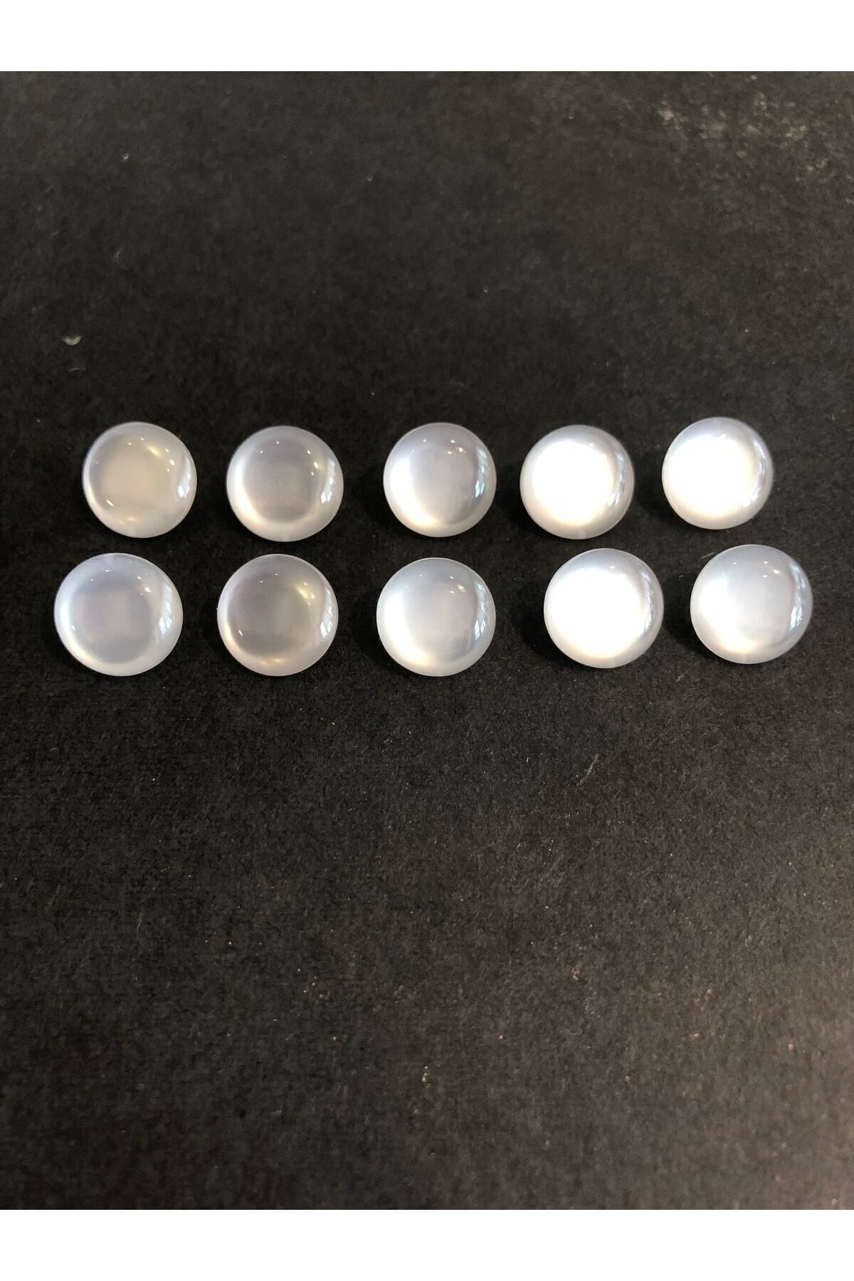aensia-Pearlescent White Ball Button 18 Size Button Bottom Footed Shirt Button - Pack of 10 Buttons 1