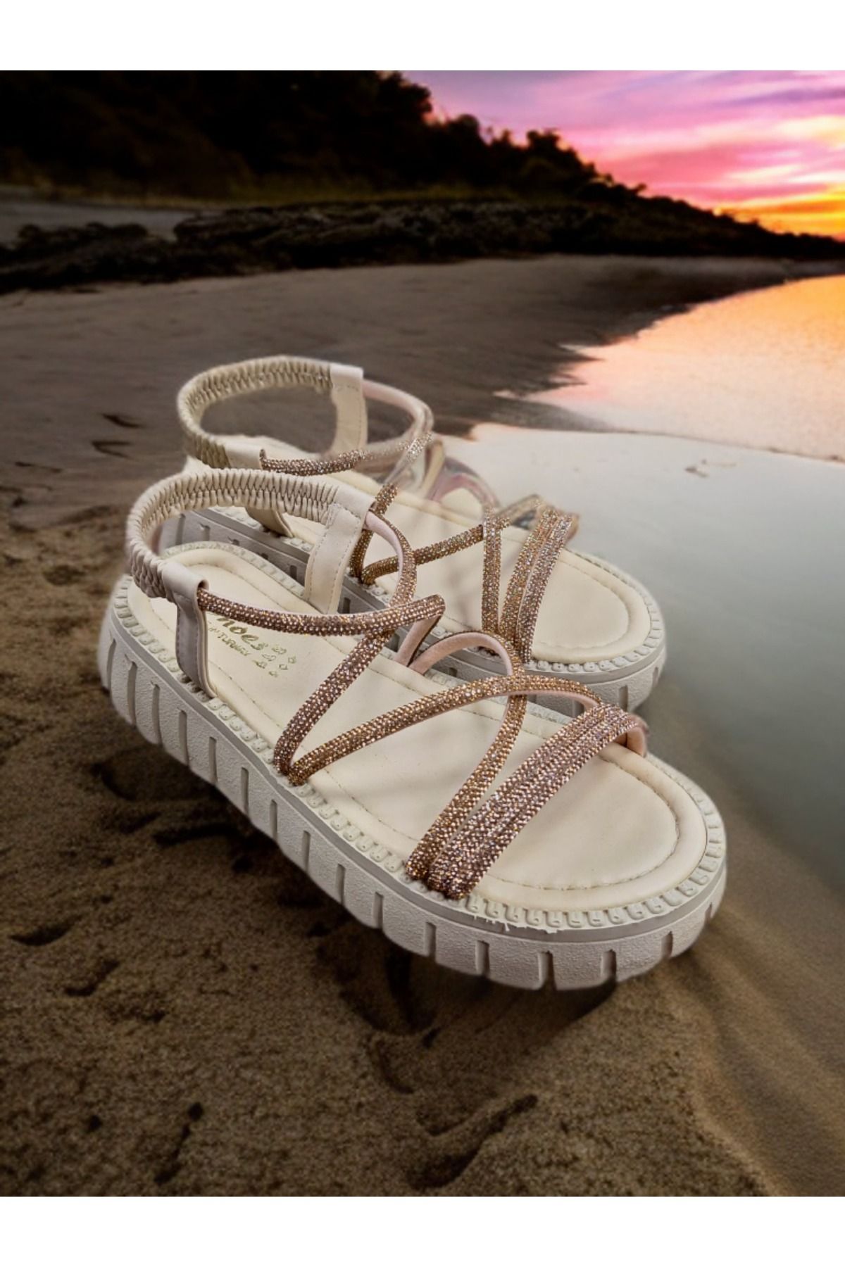 Shoes Stone Detailed High Sole Women s Sandals Trendyol