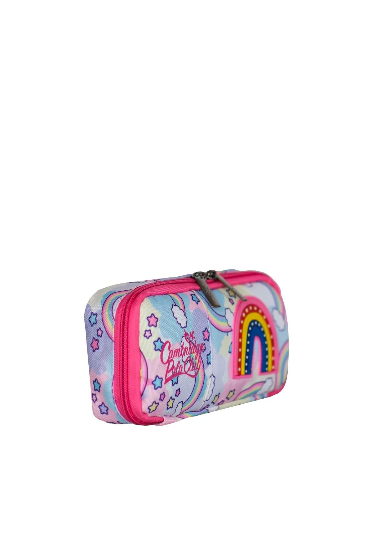کیف مدرسه دخترانه و بچگانه رنگین کمان زیبا با طرح 3 GIRL SCHOOL BAG مجموعه CPO4049.SET Cambridge Polo Club