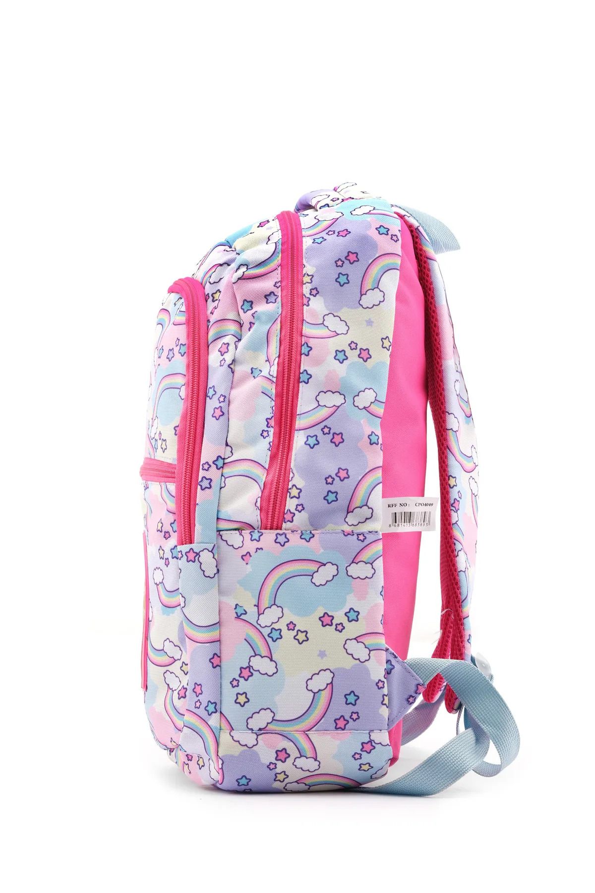 کیف مدرسه دخترانه و بچگانه رنگین کمان زیبا با طرح 3 GIRL SCHOOL BAG مجموعه CPO4049.SET Cambridge Polo Club