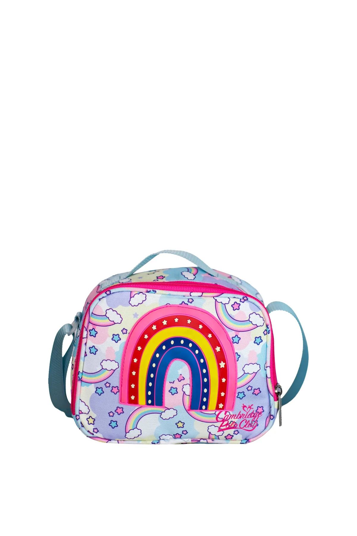 کیف مدرسه دخترانه و بچگانه رنگین کمان زیبا با طرح 3 GIRL SCHOOL BAG مجموعه CPO4049.SET Cambridge Polo Club