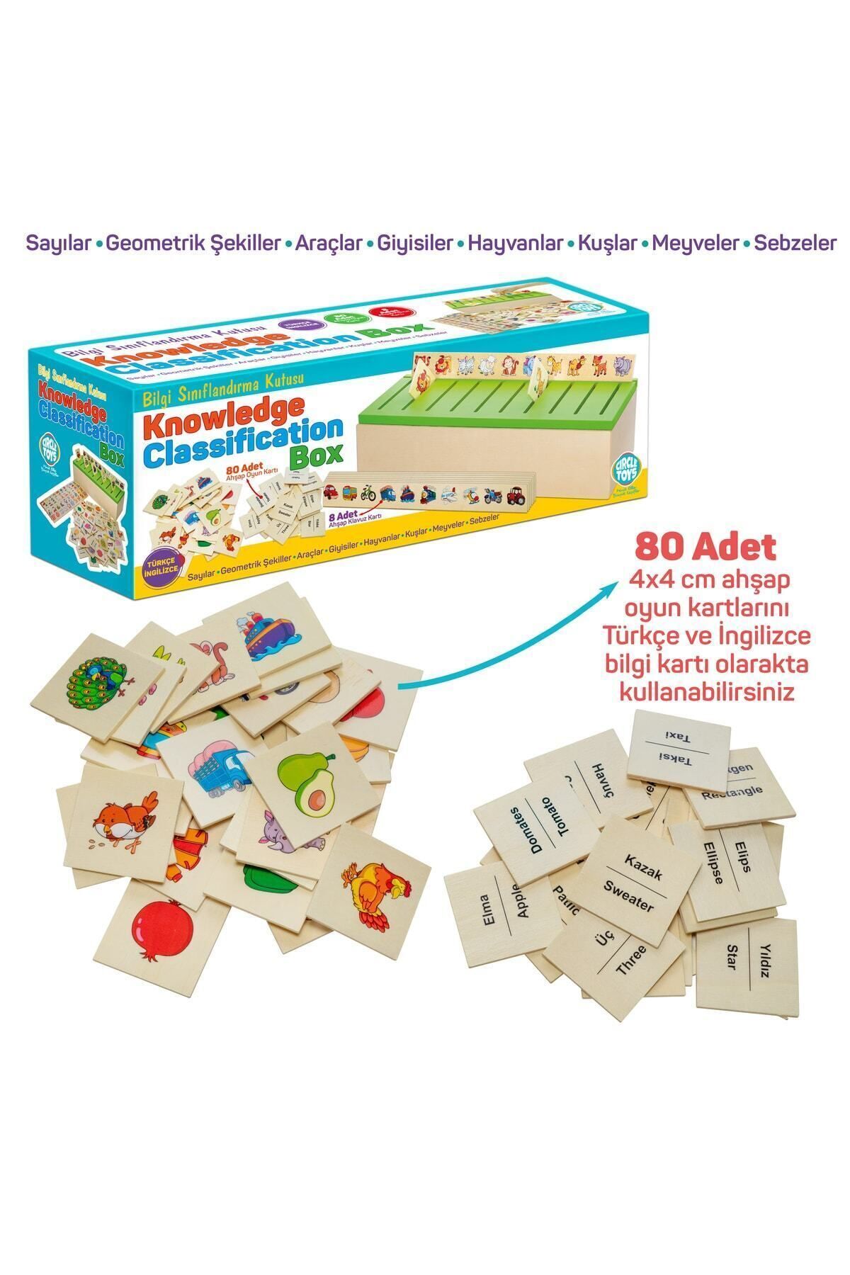 Circle Toys Ahşap Bilgi Sınıflandırma Kutusu Eğitici Mazgallı Oyuncak 88 Parça Knowledge Classification Box fotoğrafı 3 (önizleme)