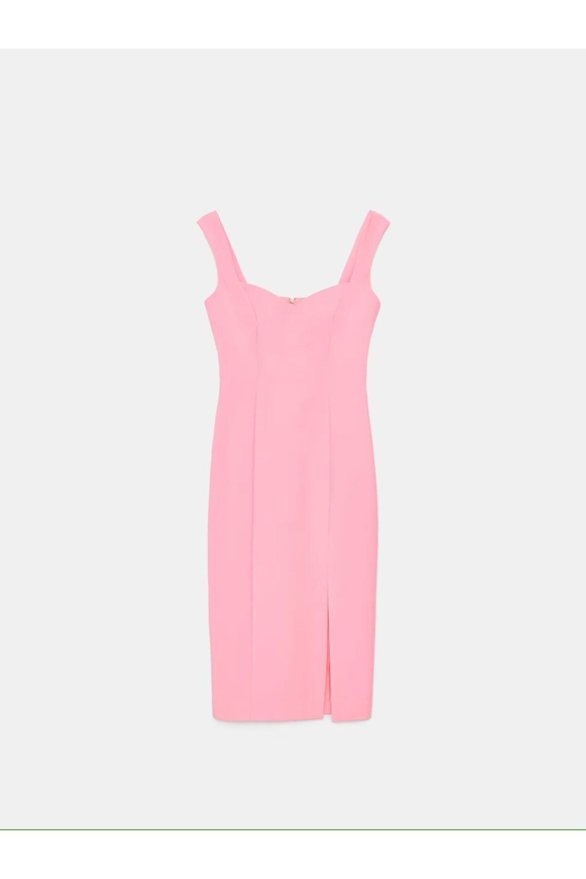 Fiore Viola Women s Dress Back Zippered Strap Body Lines Collector Flexible Sandy Fabric Slit Model Trendyol