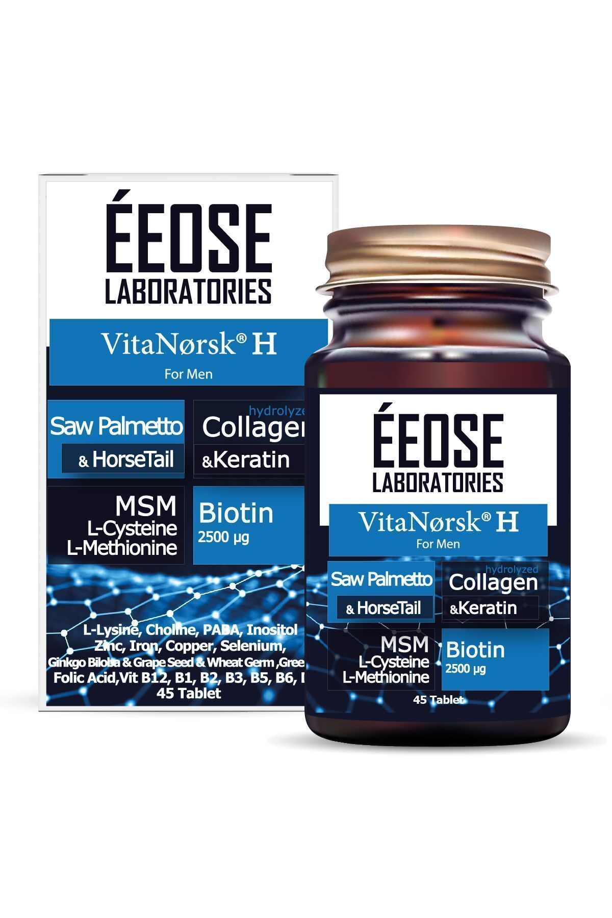 Vitanorsk H برای مردان (ضد ریزش مو، 45 قرص) Eeose
