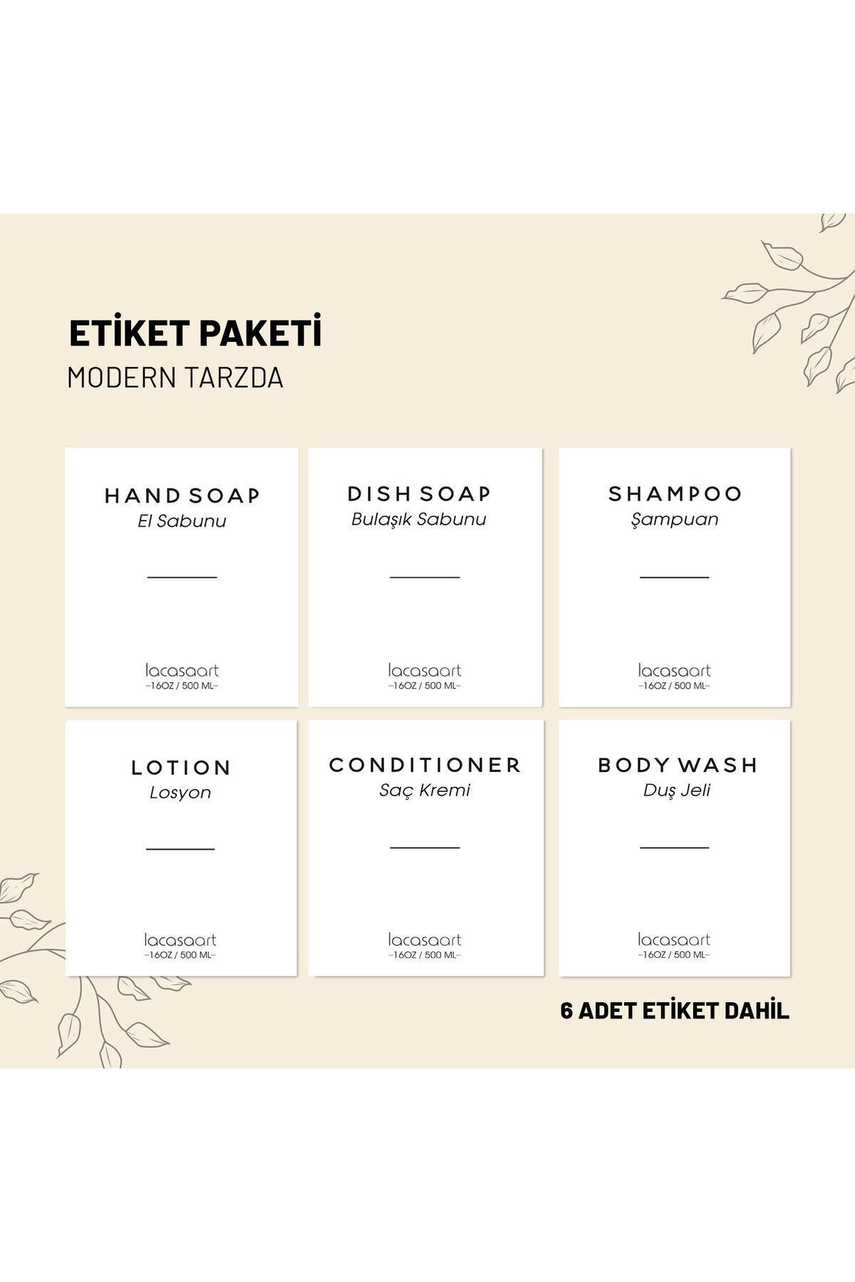La Casa Art-500 ml кухненски стъклен дозатор за течен сапун за плот (6 БР. ЕТИКЕТ) Lcats20121 5