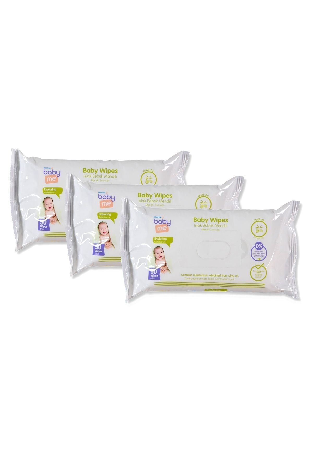 Baby&Me Zeytinyağlı Günlük Temizleme Mendili 3x50 Adet