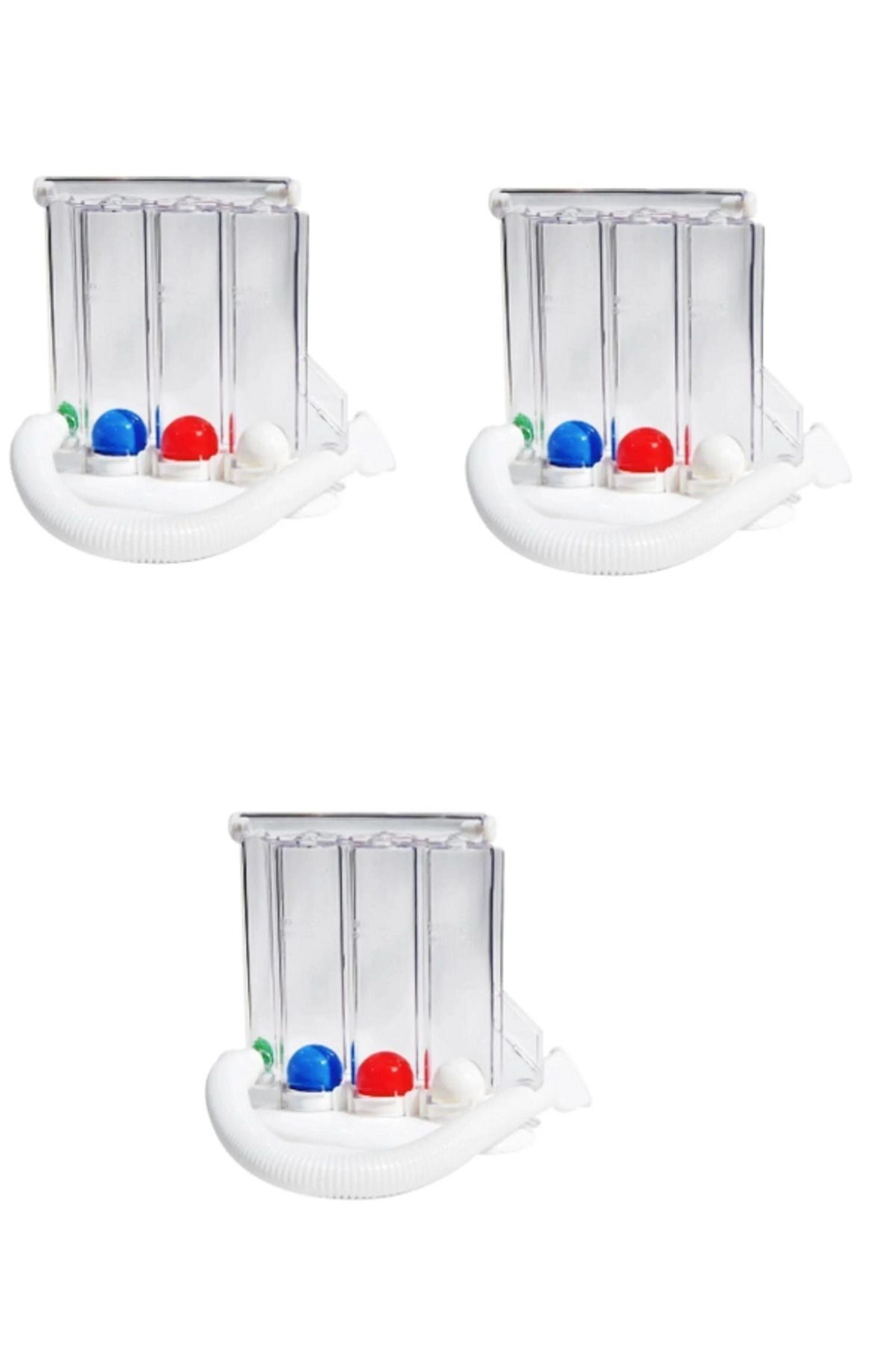 Triflo Solunum Egzersiz Cihazı 3 Top Üfleme Topu Nefes Egzersizi 3 Adet