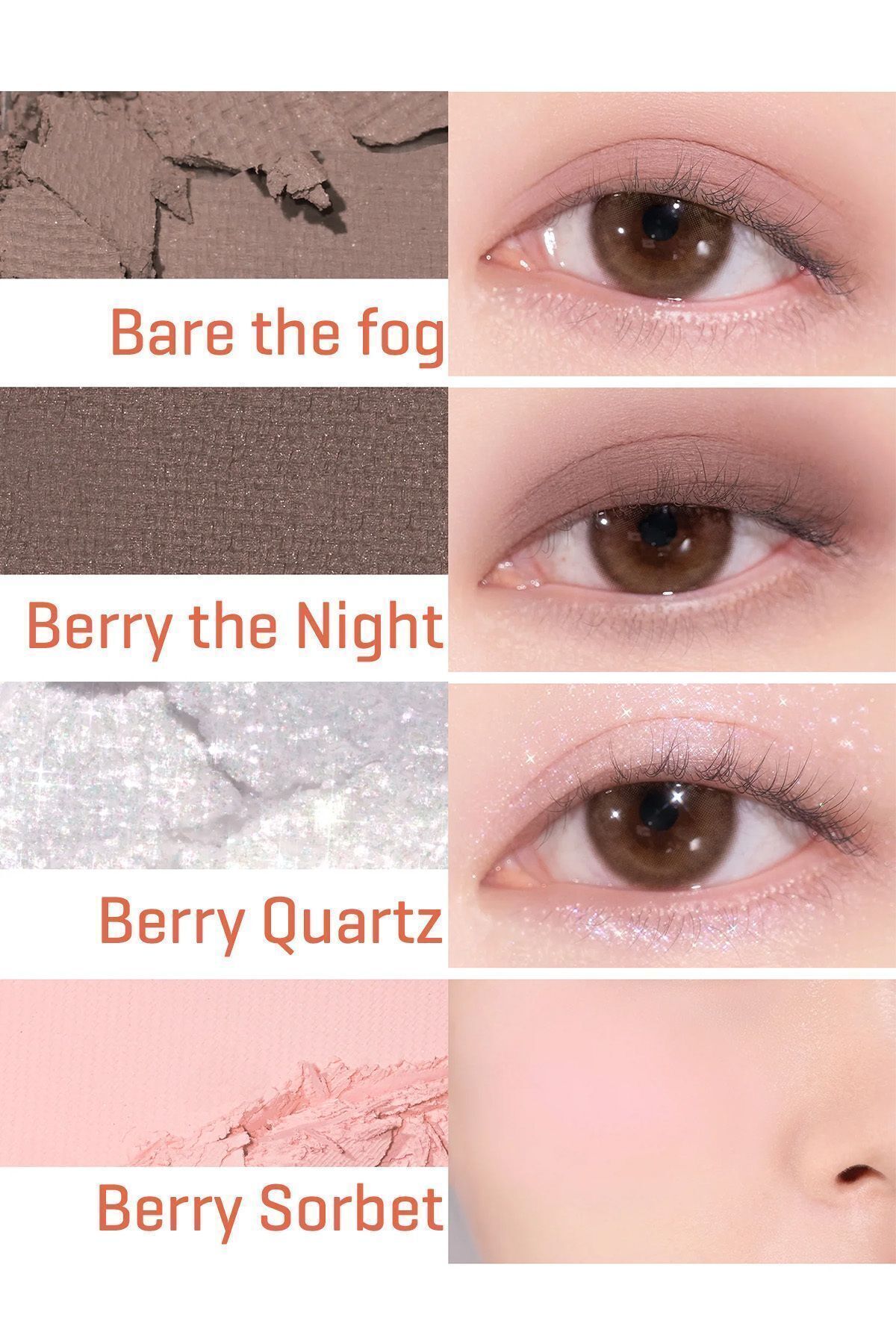 Romand-Vionine Rom&Nd Bare Layer Palette - Set of 6 Shadow and Blush, Strawberry Mood 3