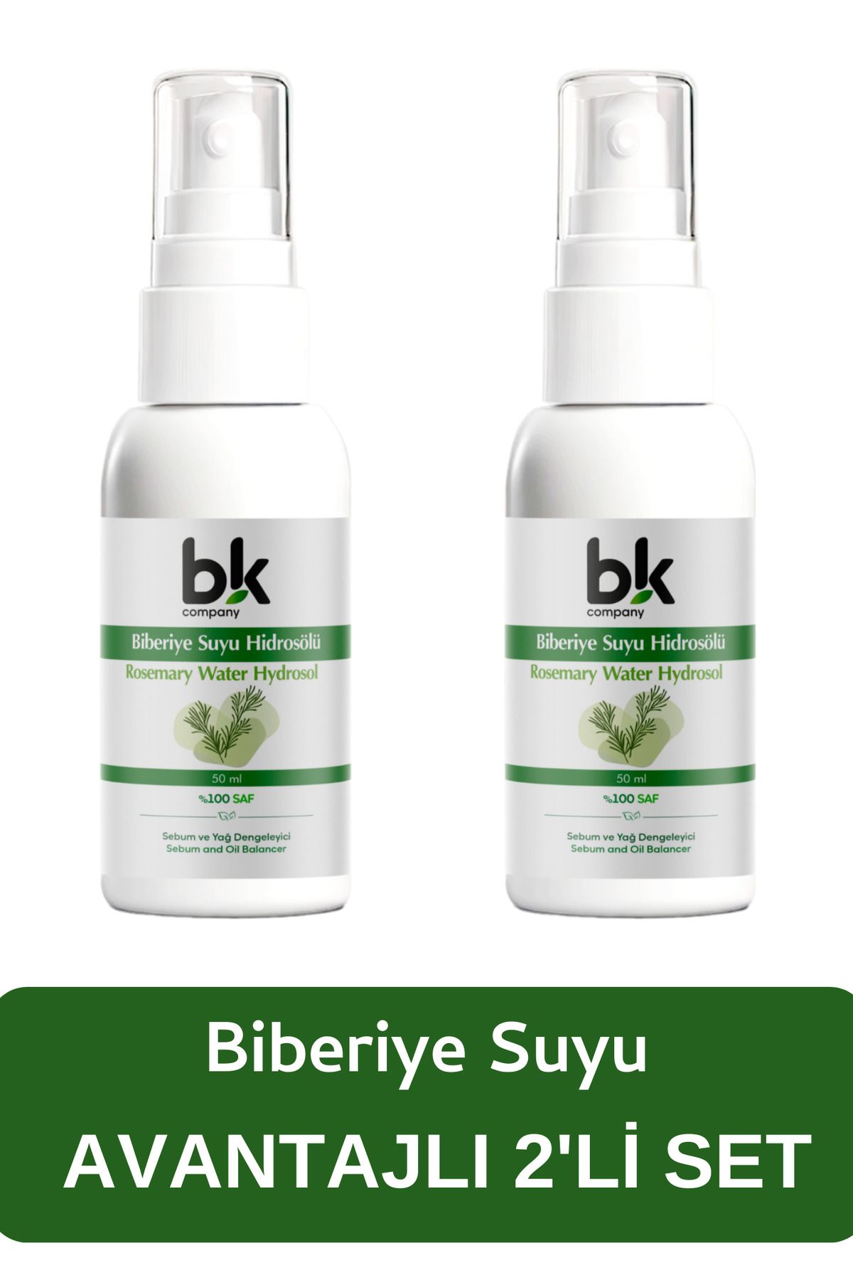 ست 2 عددی ست آب رزماری تقویت کننده، ضد ریزش و رشد سریع مو تونیک مو 50 میلی لیتری BK COMPANY