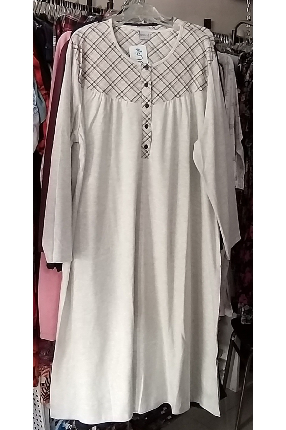 NENA COLLECTION Battal Büyük Beden Kışlık Pamuklu Uzun Kol Gecelik