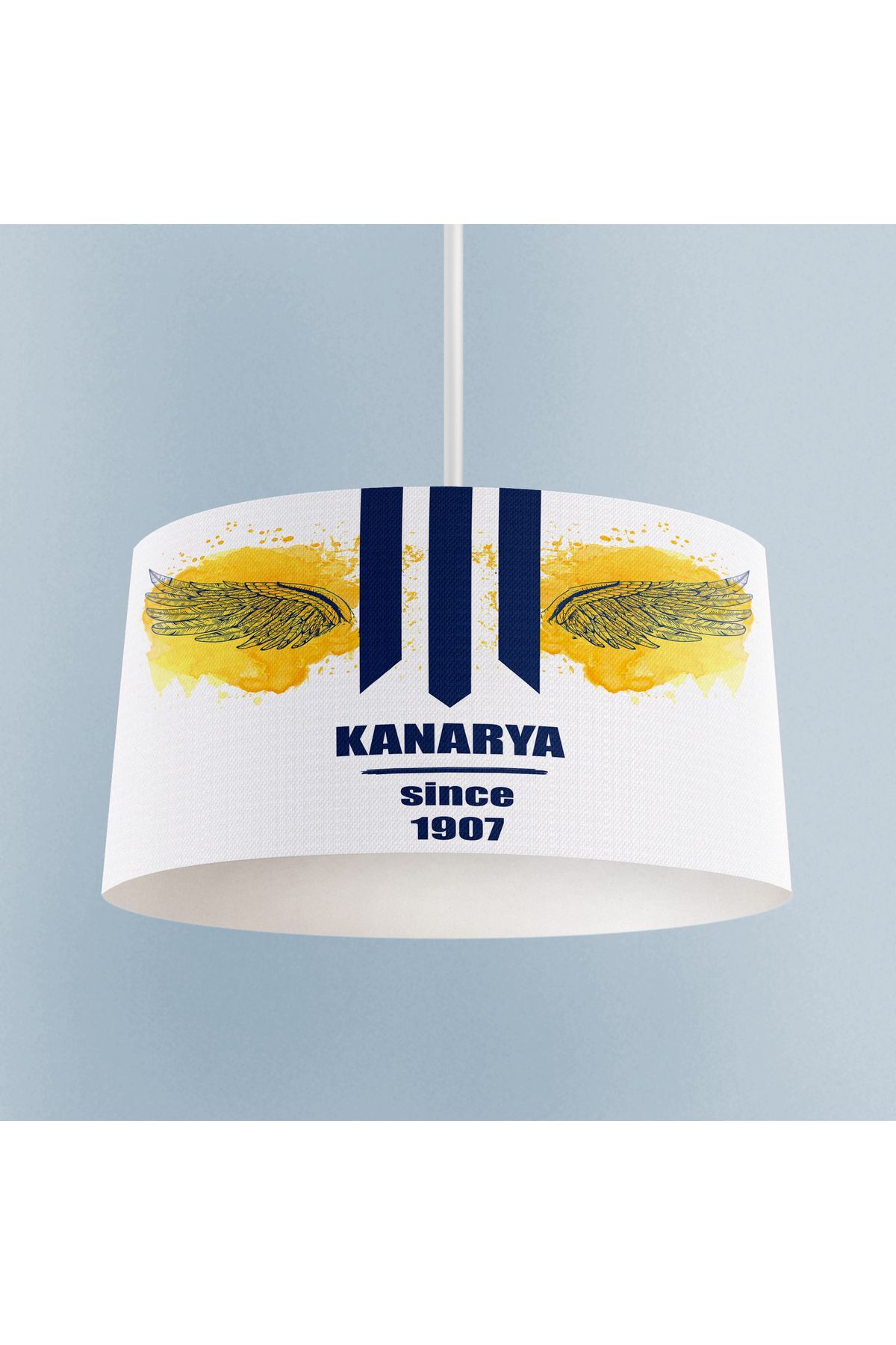 Yellow Navy Blue Canary Patterned Children's Room PendantTlav-165