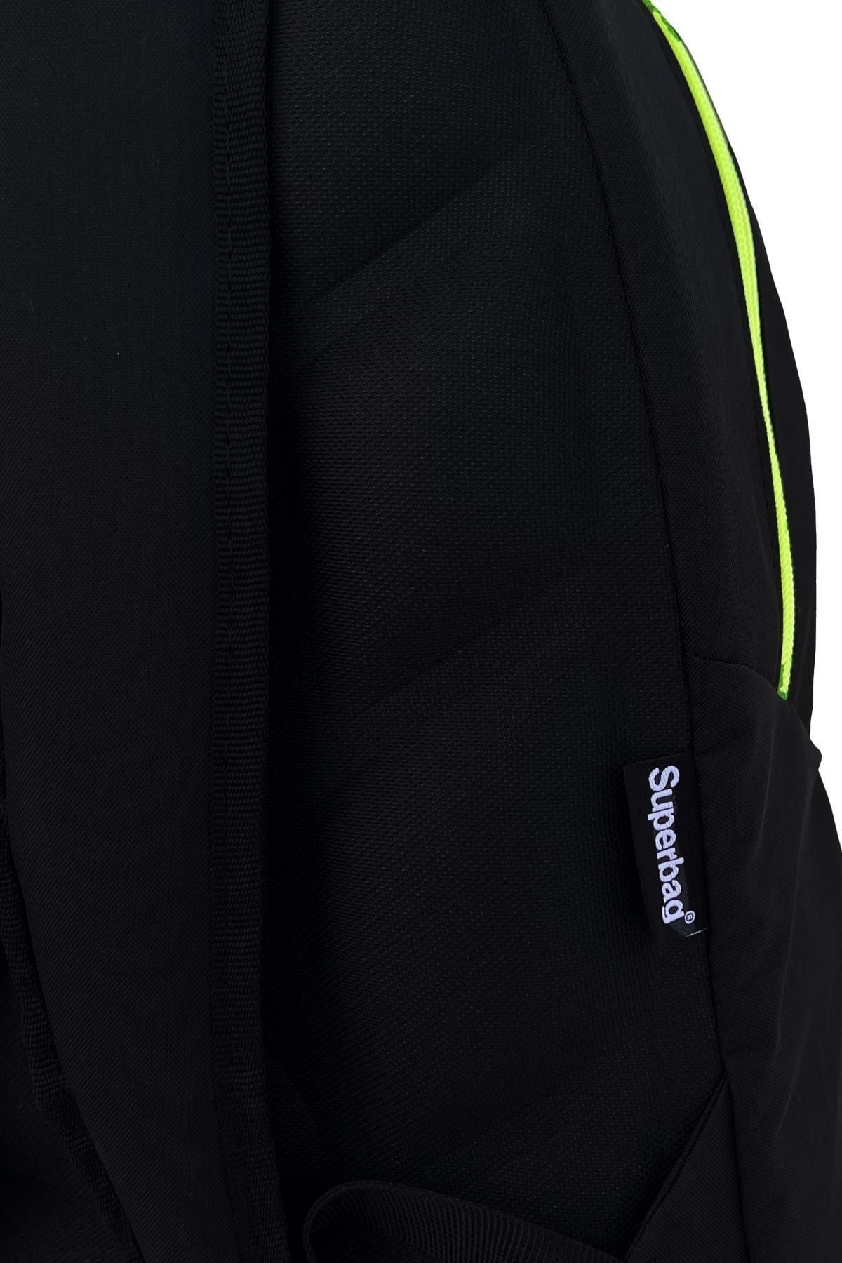 کوله پشتی زنانه مشکی Superbag | SB1080-SİYAH-FOSFORLU-SARI اورجینال - تصویر 5