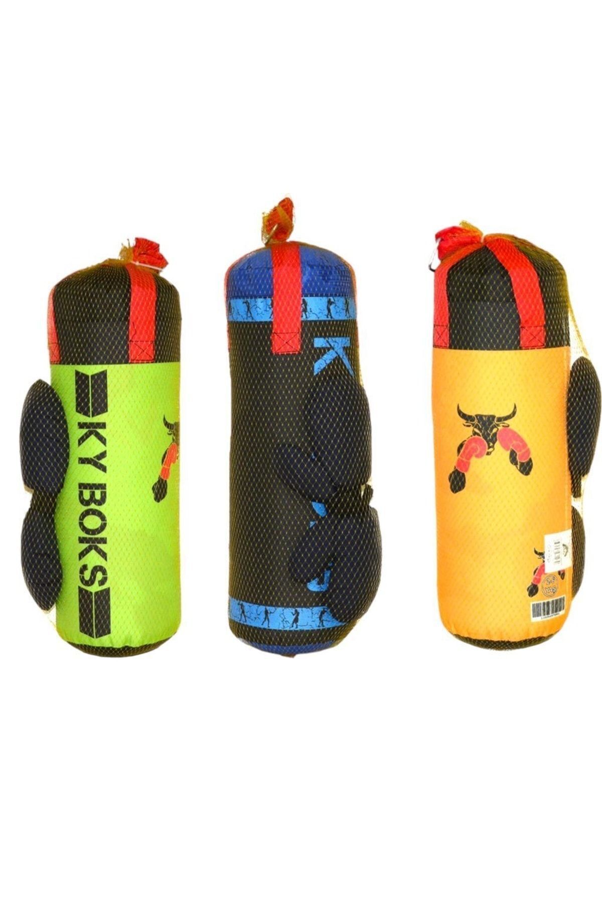 SAZE Asılabilir Kum Torbası Box Torbası Eldıveni Kırmızı Mavi Renk Seceneği 40 Cm Uzunluğnda