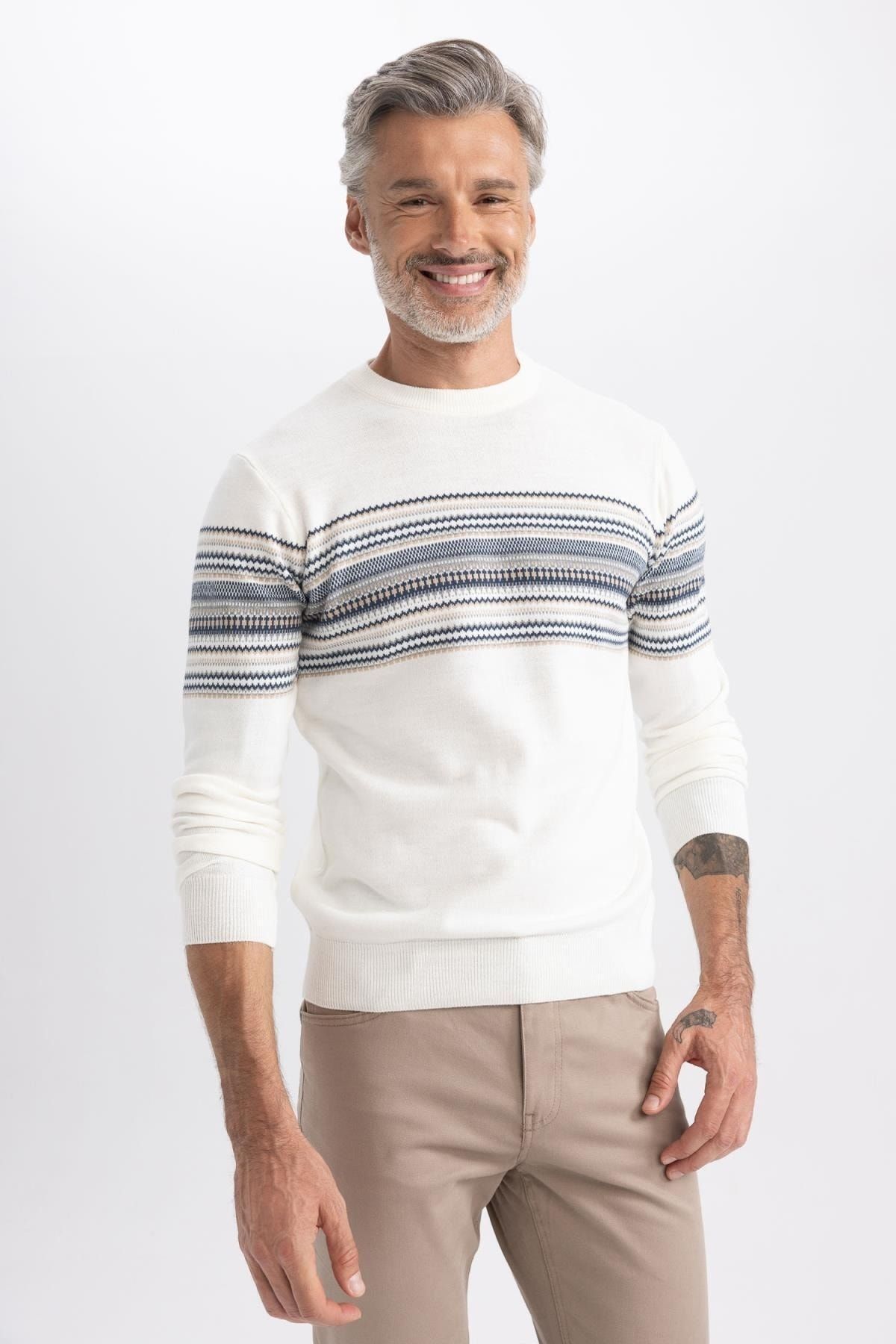 بافت و پلیور مردانه اکرو Defacto | B1402AX23AU اورجینال - تصویر 4