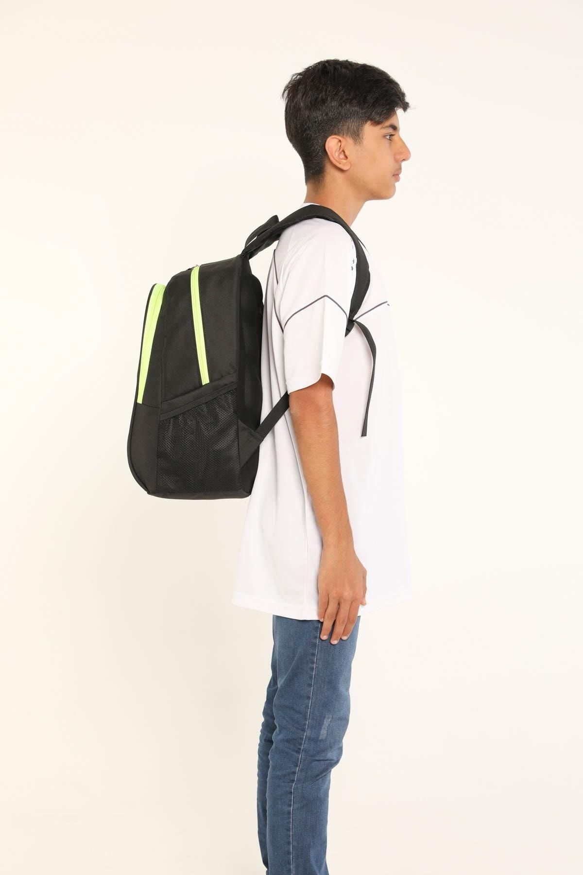 کوله پشتی زنانه مشکی Superbag | SB1080-SİYAH-FOSFORLU-SARI اورجینال - تصویر 7