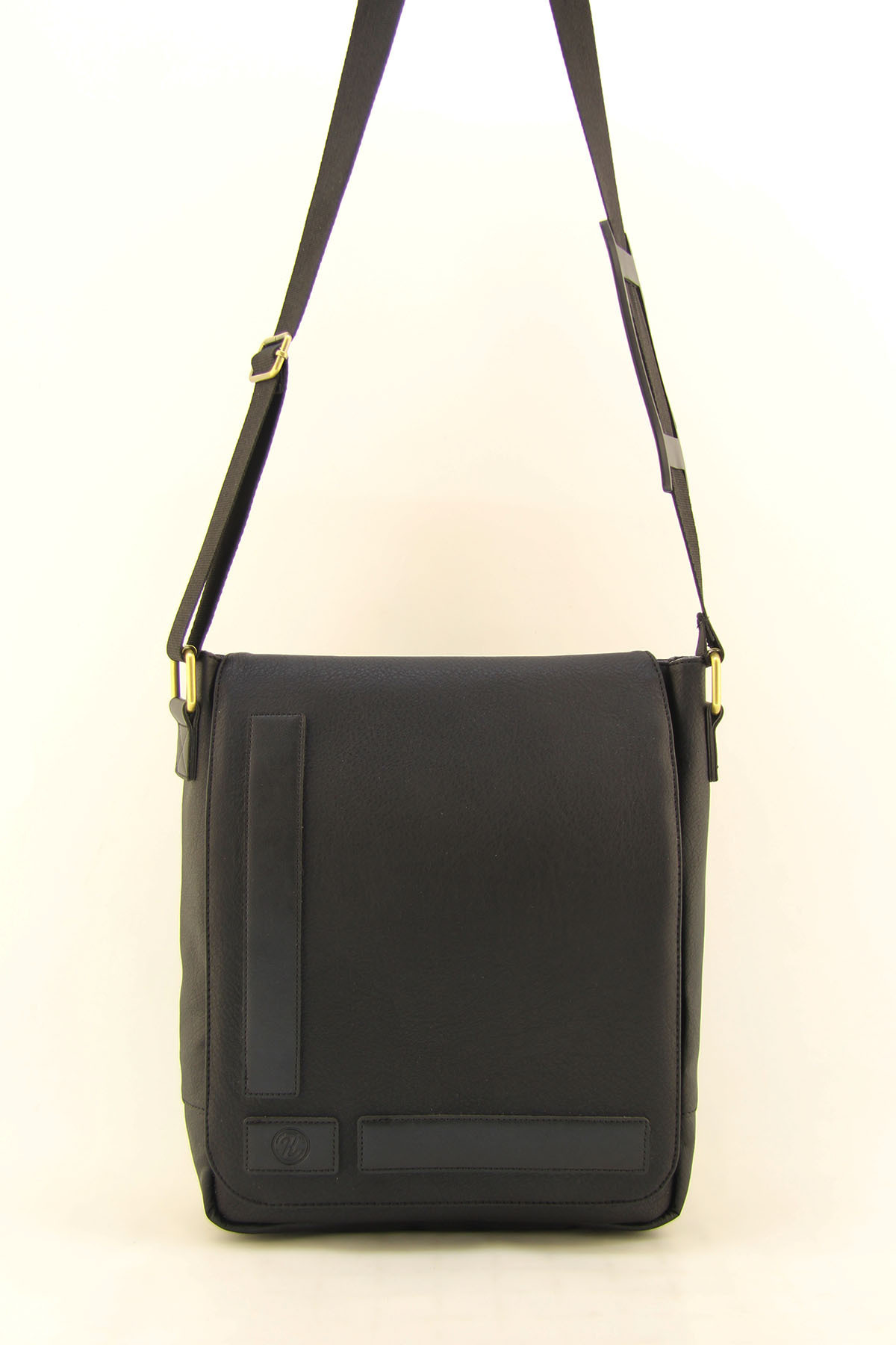 HNB  Unisex Siyah Suni Deri Su Geçirmez Postacı Iş Okul Evrak Laptop Çantası - Görsel 3