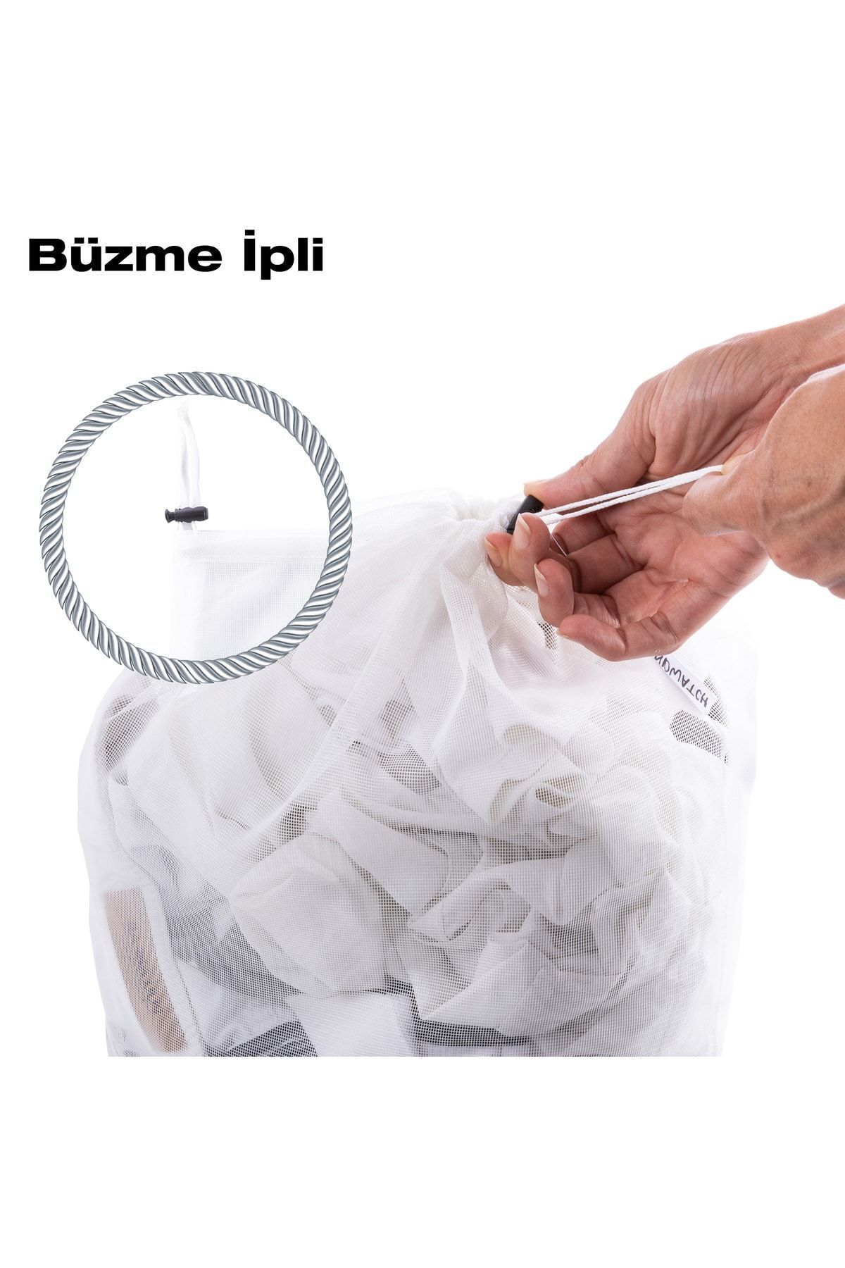 SANDWATCH-60*90 (2 PCS) Large Size Laundry Net Bag Washing Net Bag with Drawstring Clips 3
