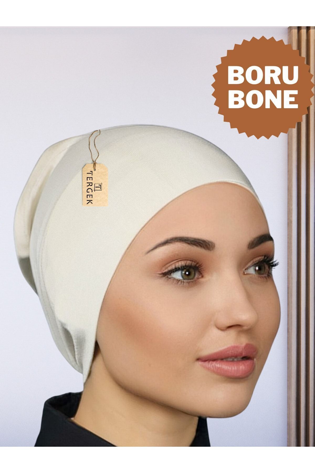 Pipe Bonnet Ecru Front Seamless Snap Ready Practical Lycra Combed Cotton Hijab Sports Shawl Bandana For Scarf