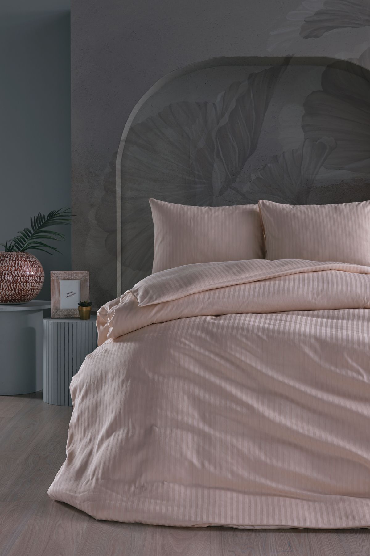 Doqu Home-طقم غطاء لحاف من الساتان Artline كريمي - مزدوج 1
