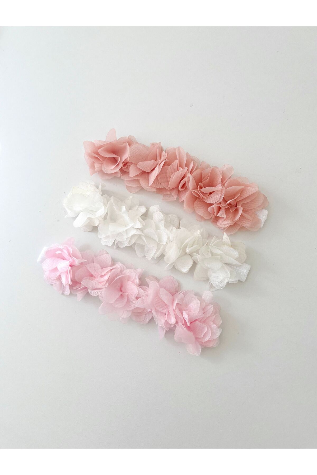 COOLMINIES Kız Bebek Çiçekli 3’lü Lastikli Bandana Seti,Saç Bandı Seti