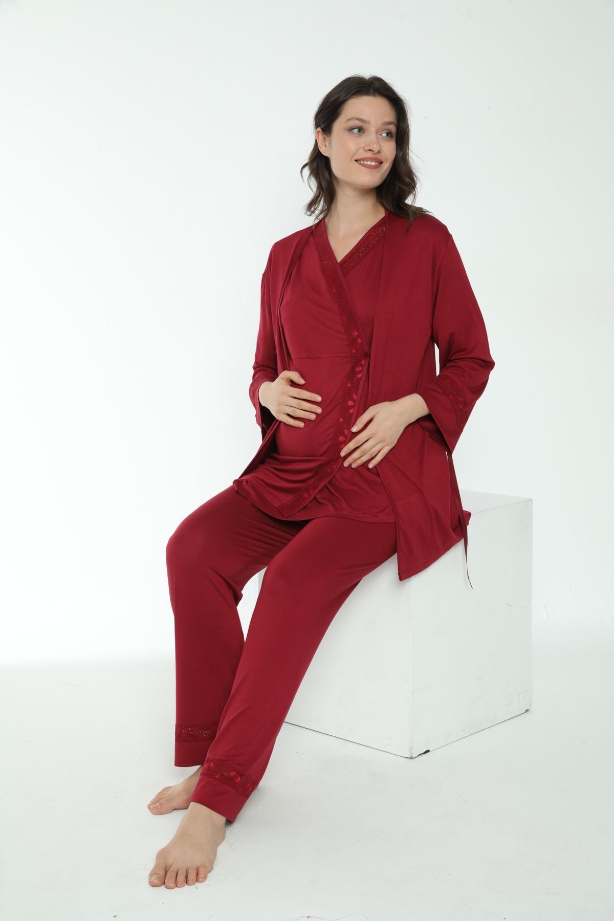 Miss Dünya Lissa Sabahlıklı Hamile Ve Lohusa Pijama Takımı fotoğrafı 5 (önizleme)