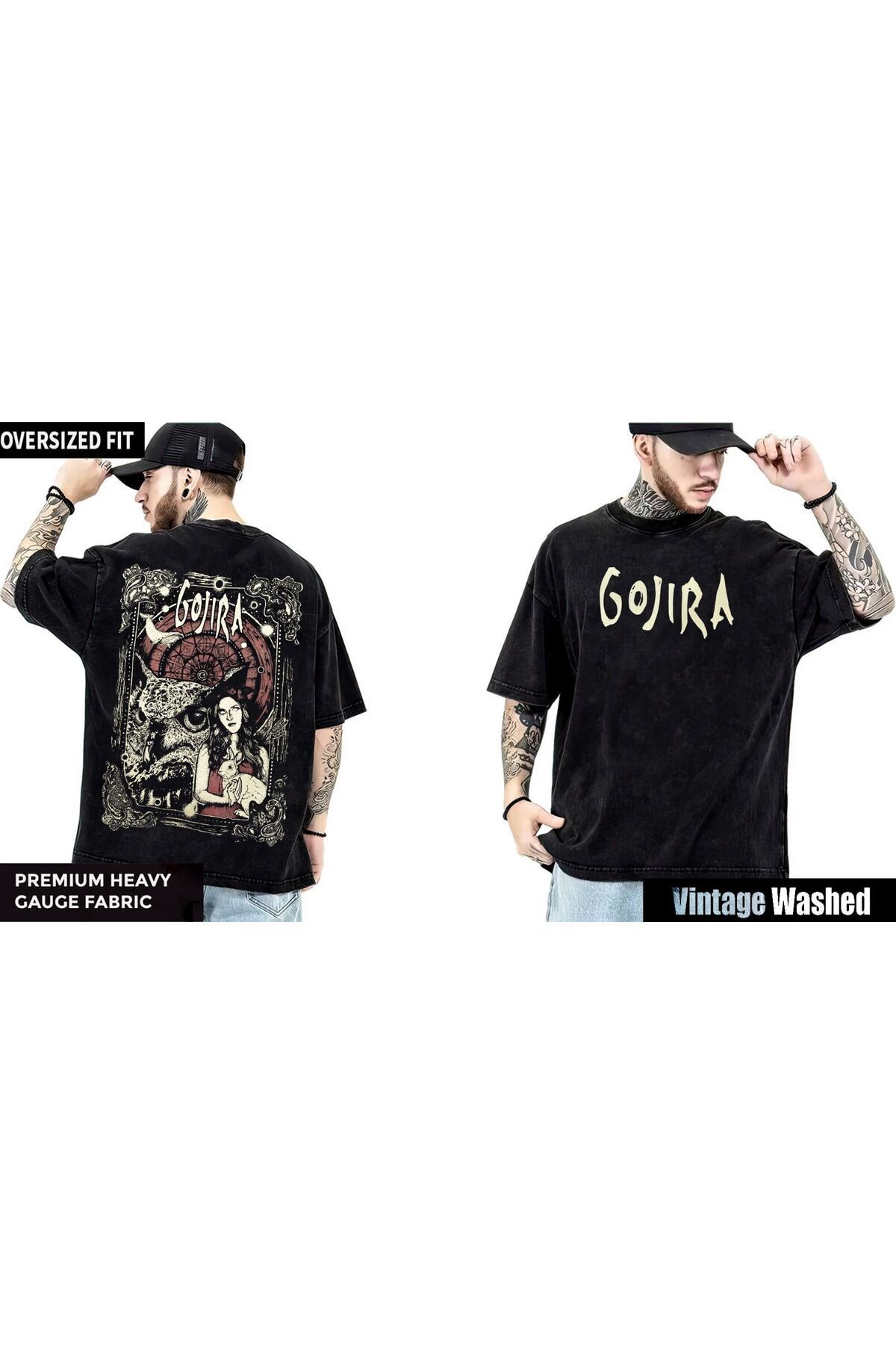 Gojira Wash-Over Size T-Shirt