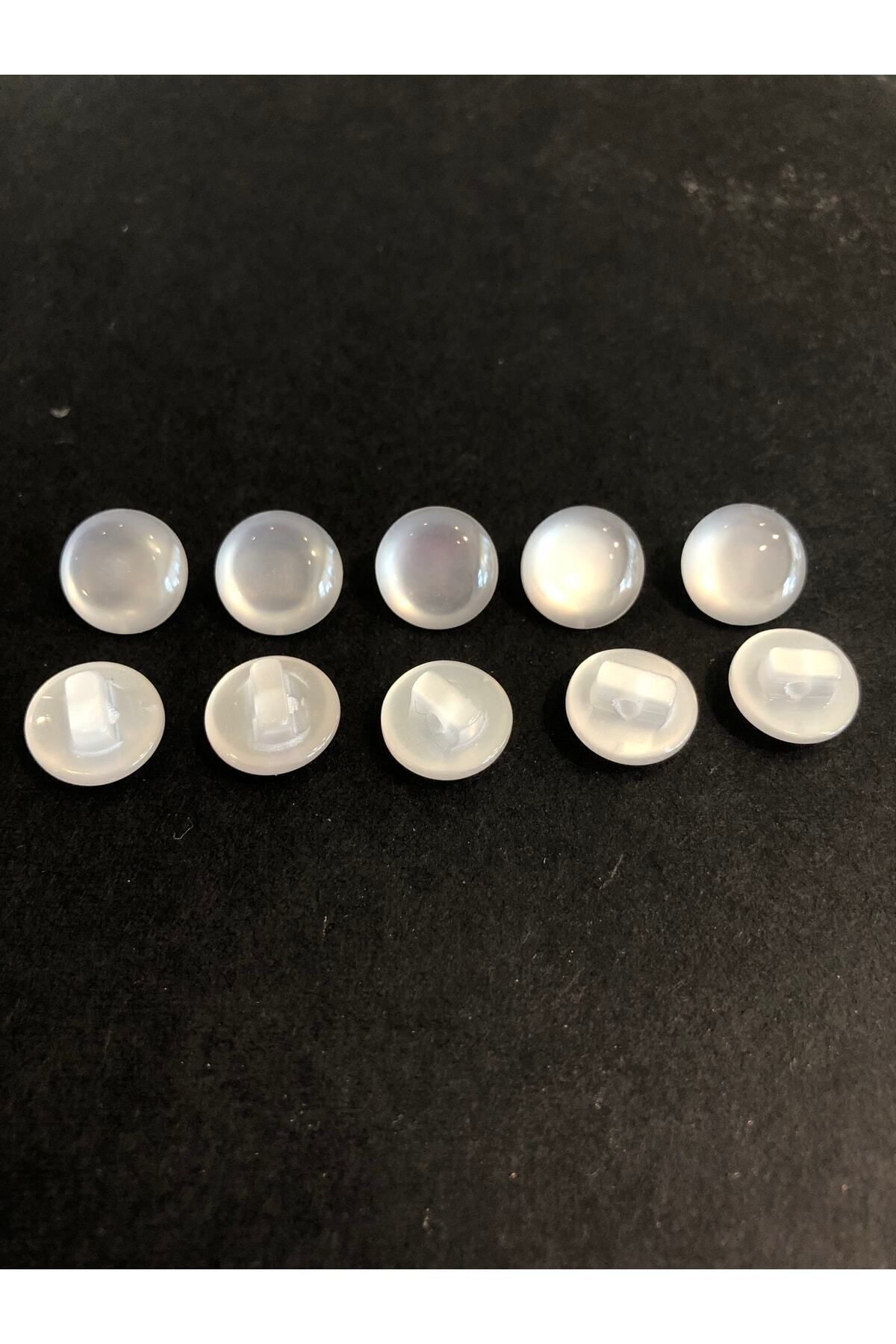 aensia-Pearlescent White Ball Button 18 Size Button Bottom Footed Shirt Button - Pack of 10 Buttons 2