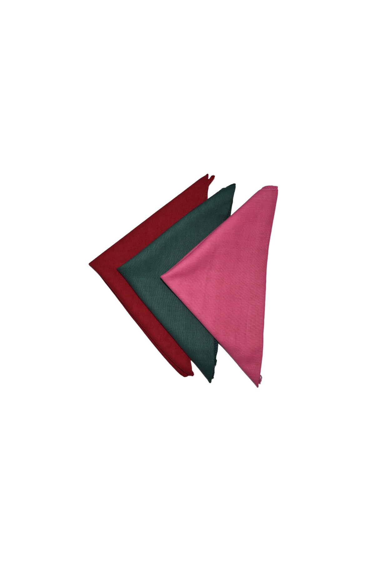 Khaki Pink and Red Color Triple Plain Bandana