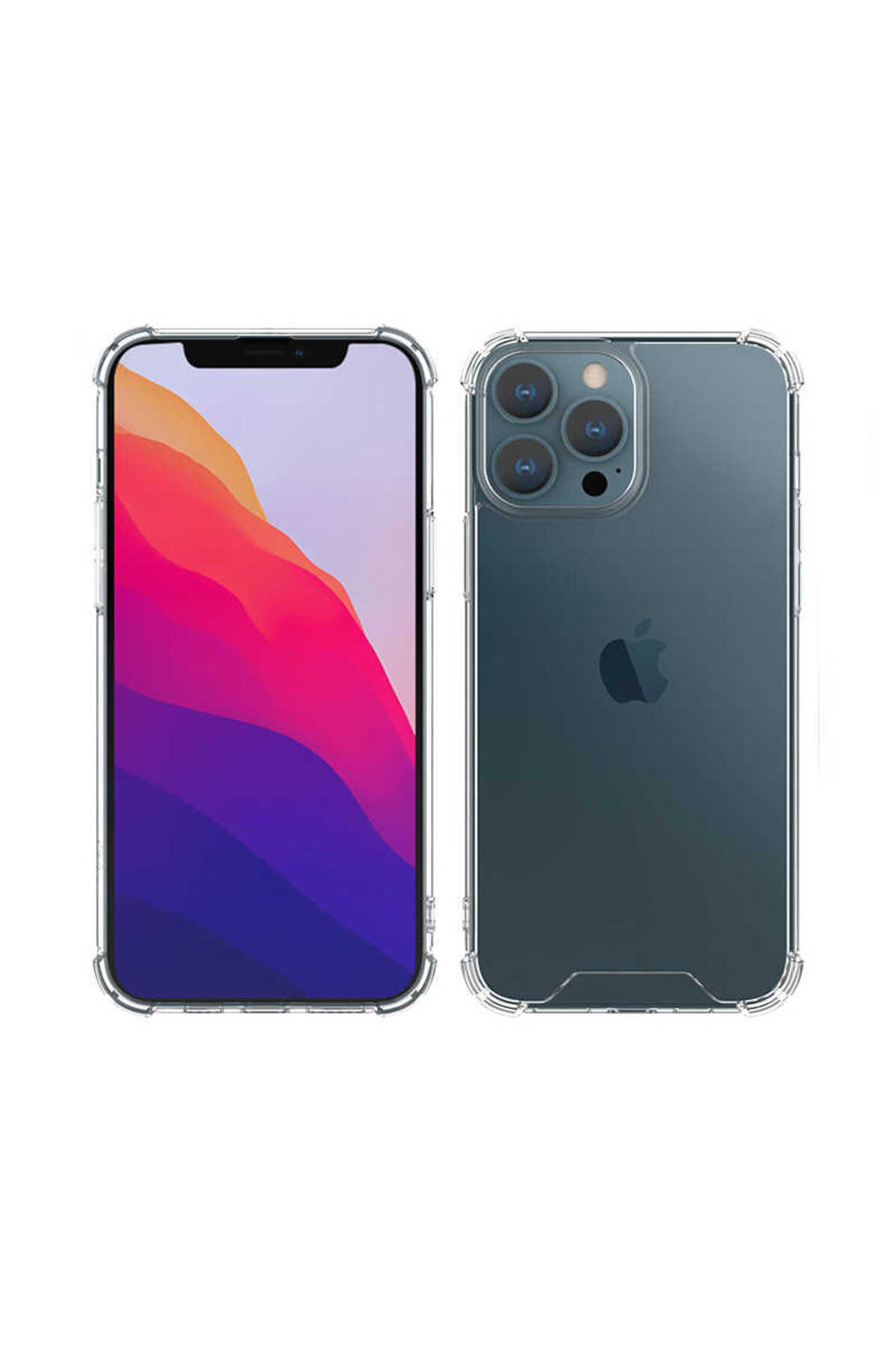 iPhone 13 Pro Max Uyumlu CSM Zore Kamera Korumalı Nitro Anti Shock Silikon-Renksiz