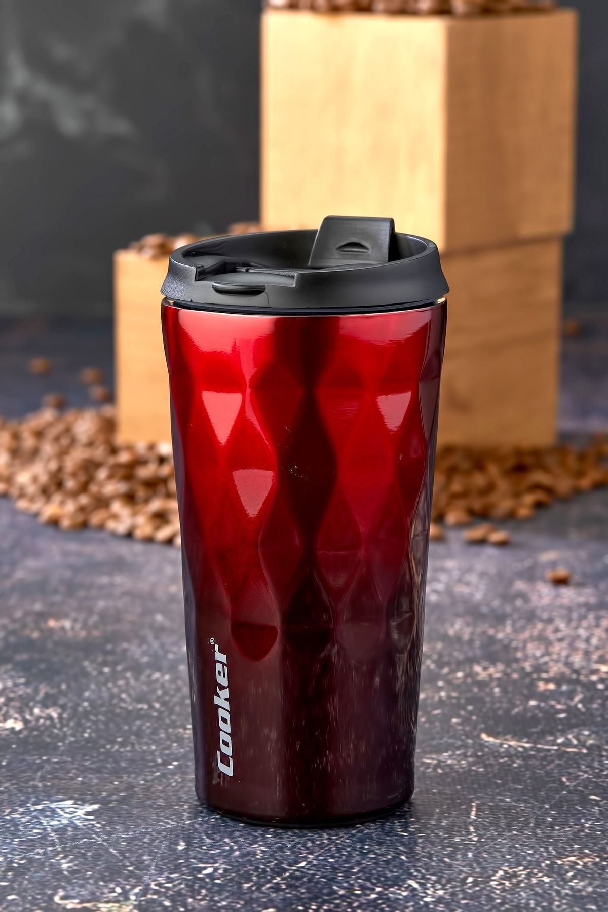 فلاسک قرمز استیل جدید 0.35 میل از ضد زنگ 350 Thermos Tea Picnic Camp Café Hotel Cooker