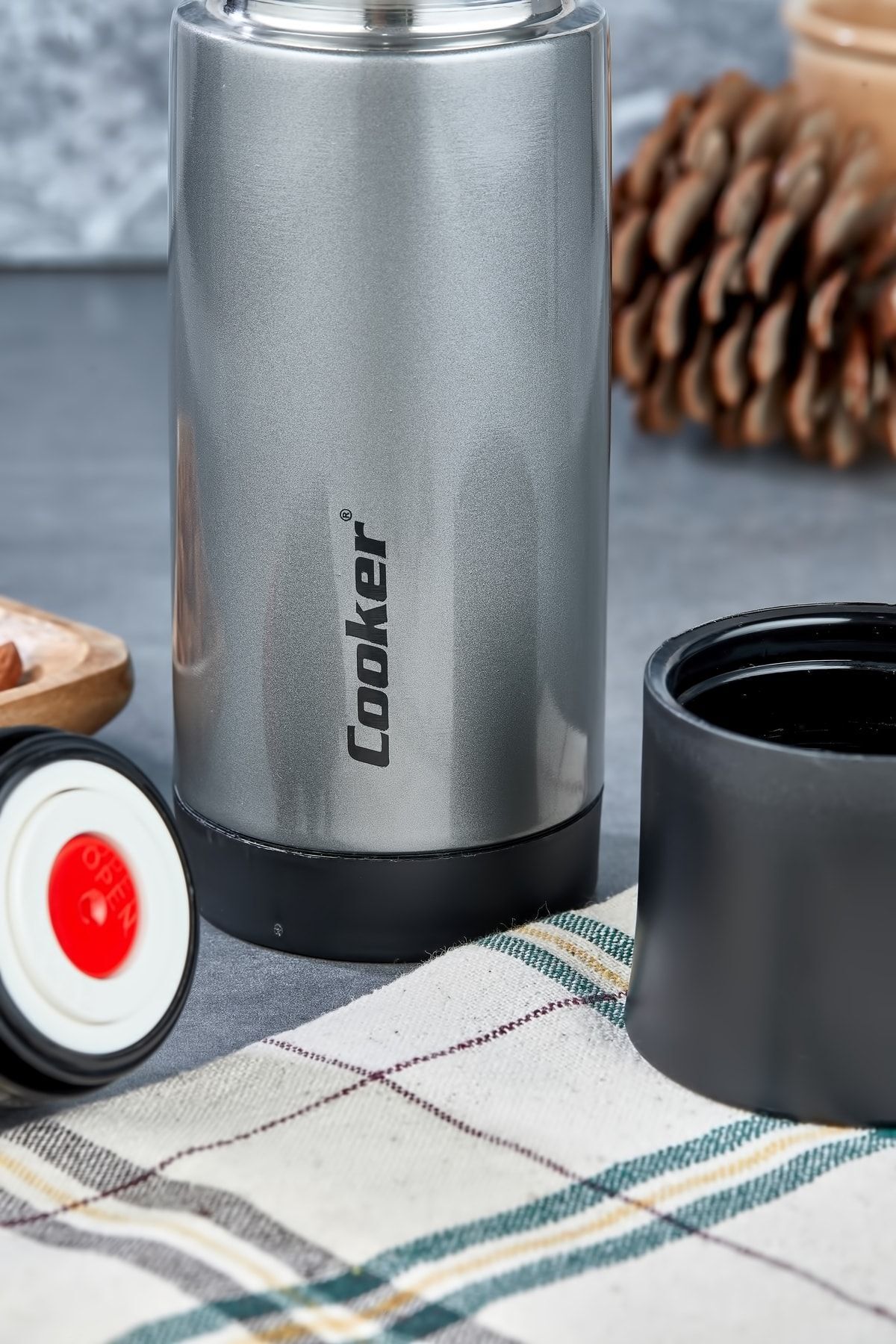 فلاسک خاکستری CKR به علاوه 300 میل روند استیل ضد زنگ ترموس پیک نیک چای قهوه اردوگاه Cooker
