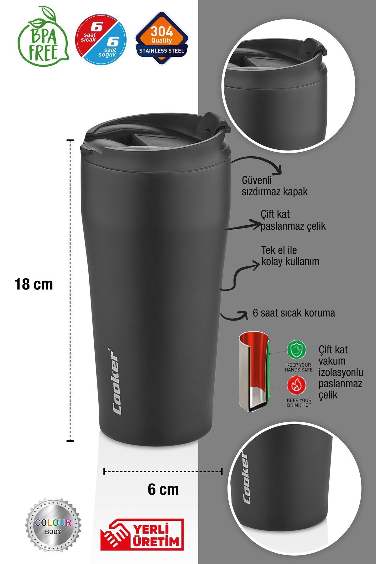 فلاسک آبی 0.40 میل ترموس استیل ضدزنگ دو طبقه Tea Picnic Camp Outdoor Office Hotel Cafe Cooker