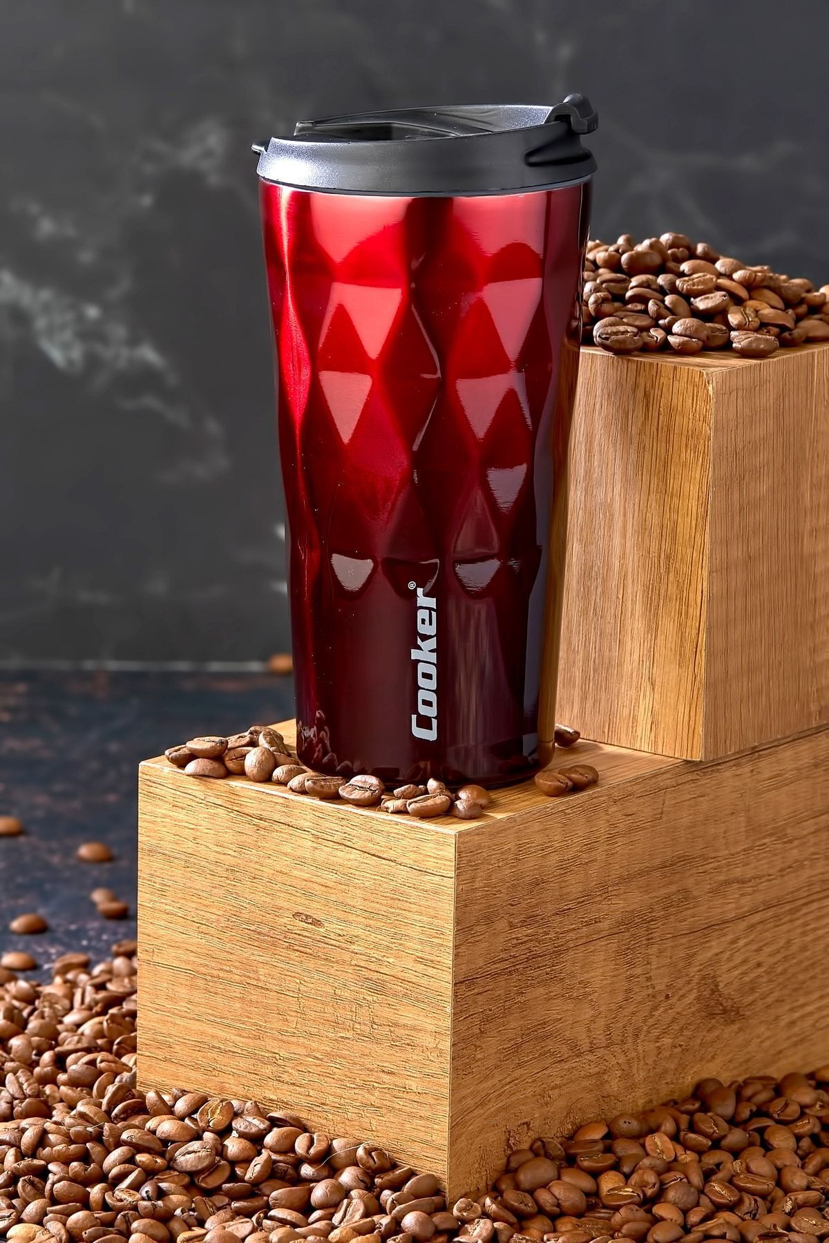 فلاسک قرمز استیل جدید 0.35 میل از ضد زنگ 350 Thermos Tea Picnic Camp Café Hotel Cooker