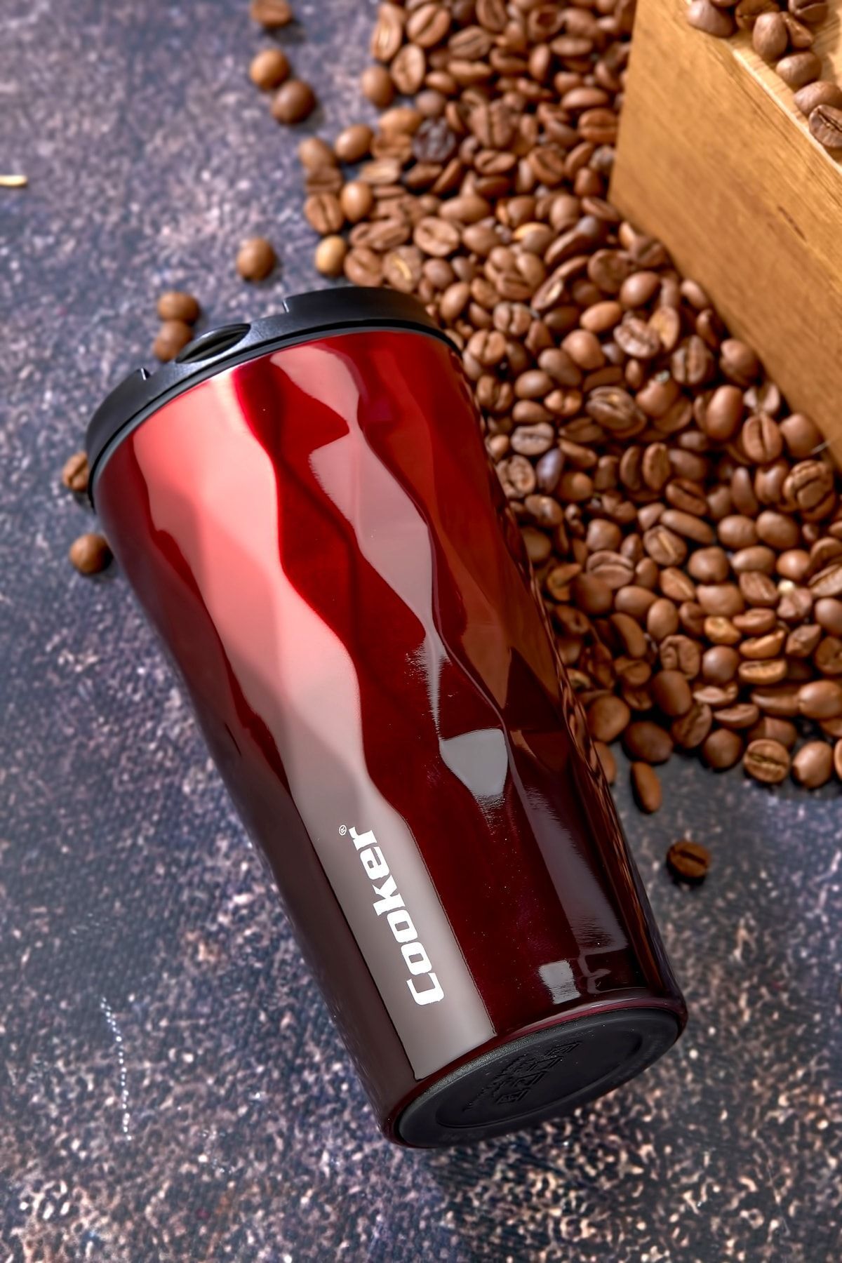 فلاسک قرمز استیل جدید 0.35 میل از ضد زنگ 350 Thermos Tea Picnic Camp Café Hotel Cooker