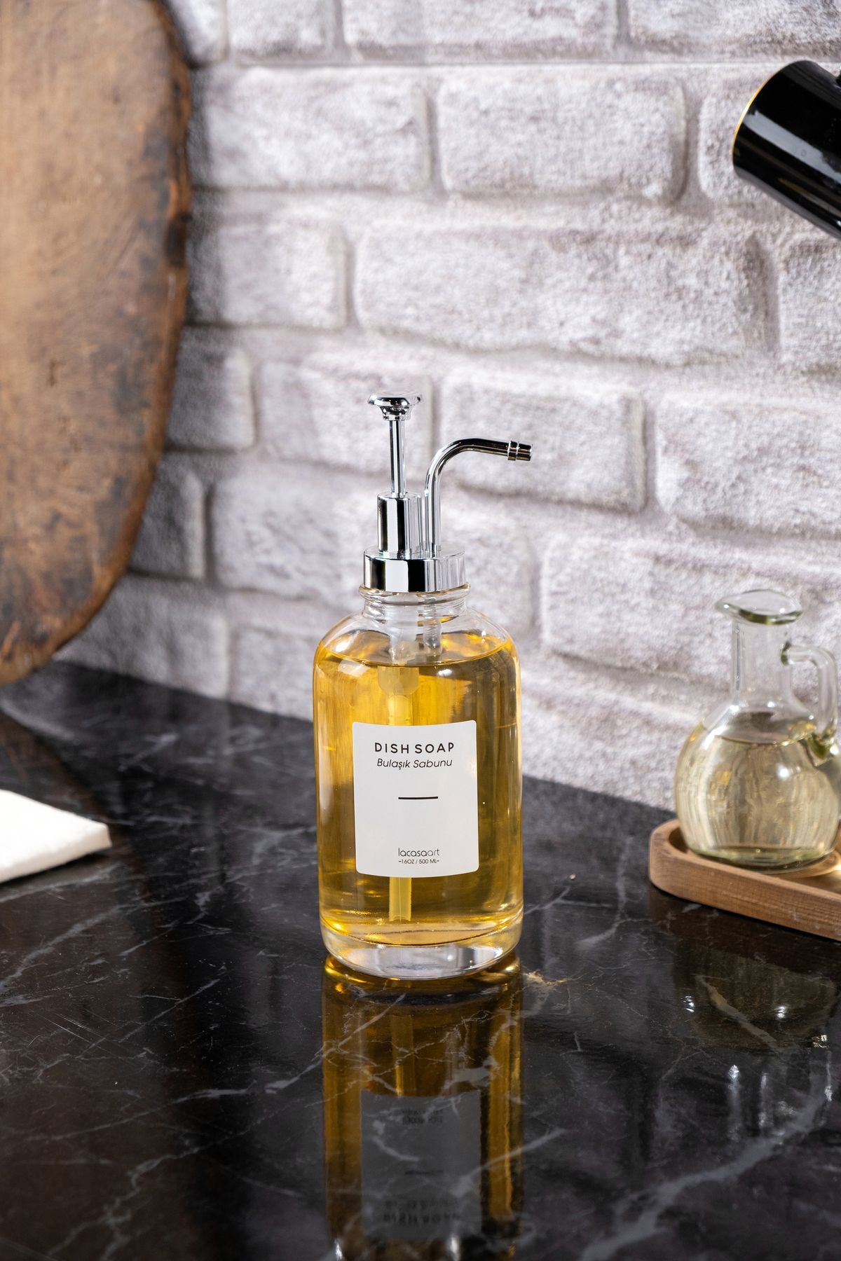 La Casa Art-500 ml кухненски стъклен дозатор за течен сапун за плот (6 БР. ЕТИКЕТ) Lcats20121 2