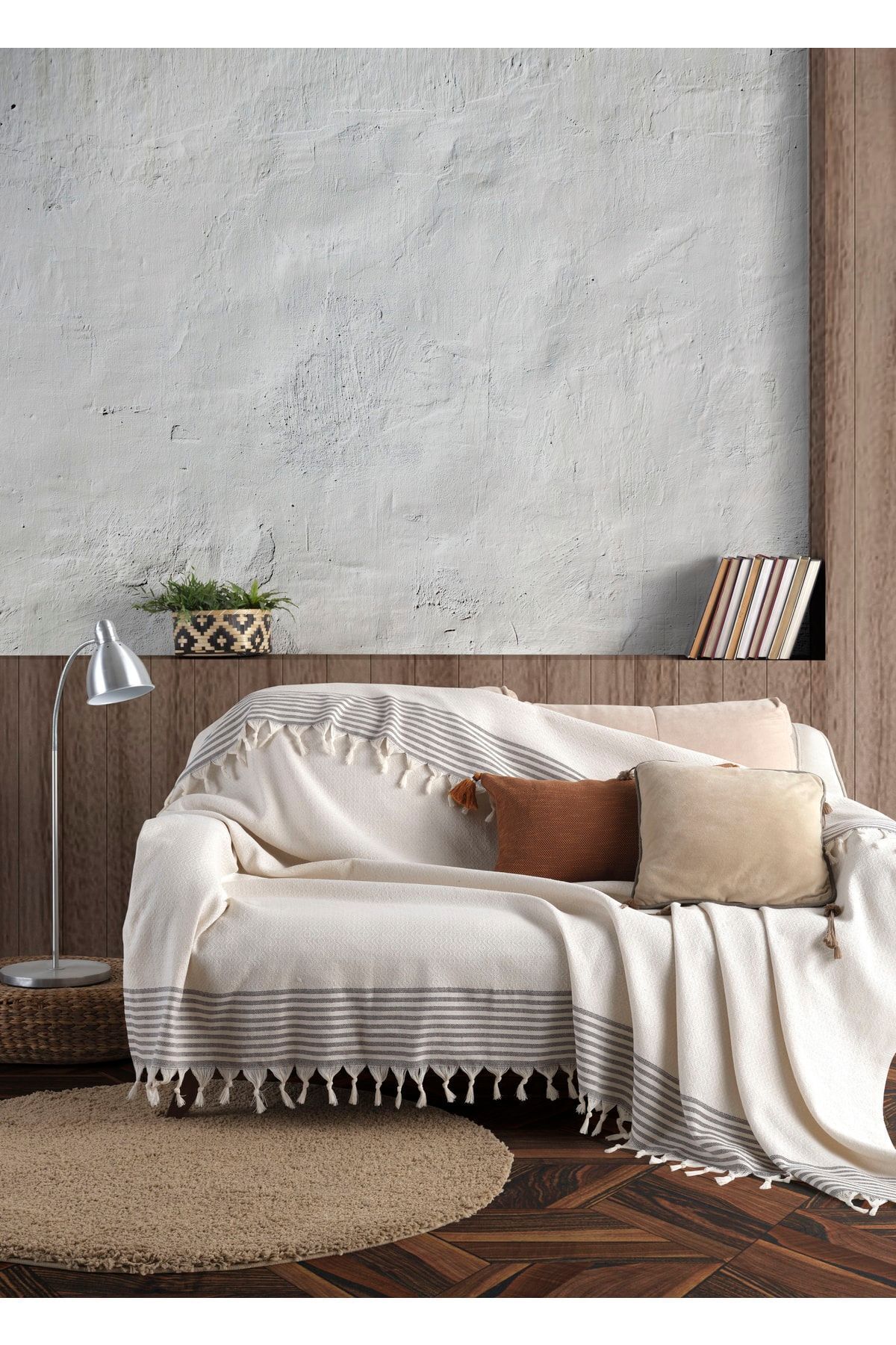 روکش مبل Bergama Ecru 2 صندلی 180 200 سانتی متر Wraal Coat Coatton Lux Touch