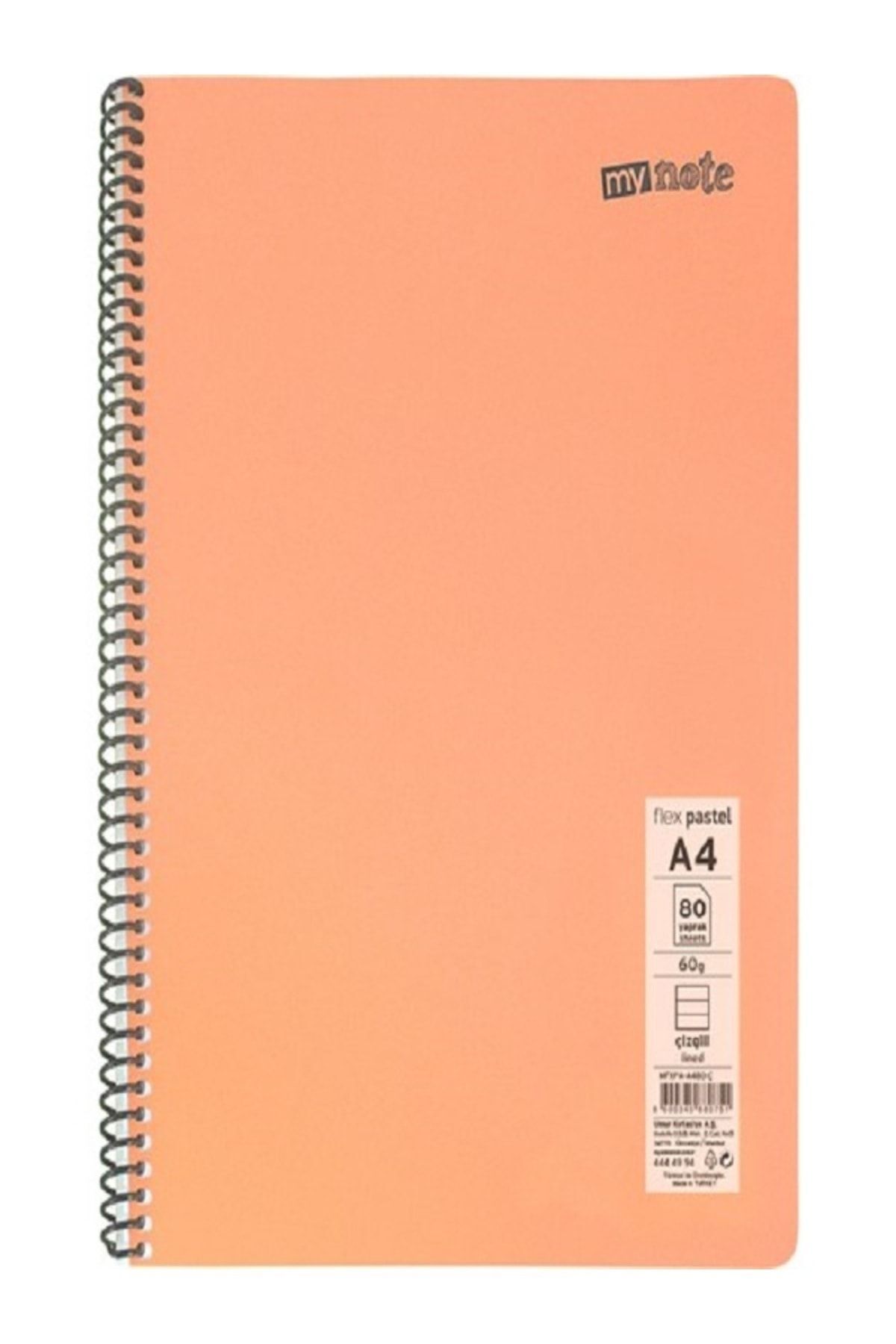 Mynote-Notebook Spiral Wire PP Cover A4- 4 Pieces 80 Sheets Checkered + 4 Pieces Lined 80 Sheets Notebook 8 Pieces 2