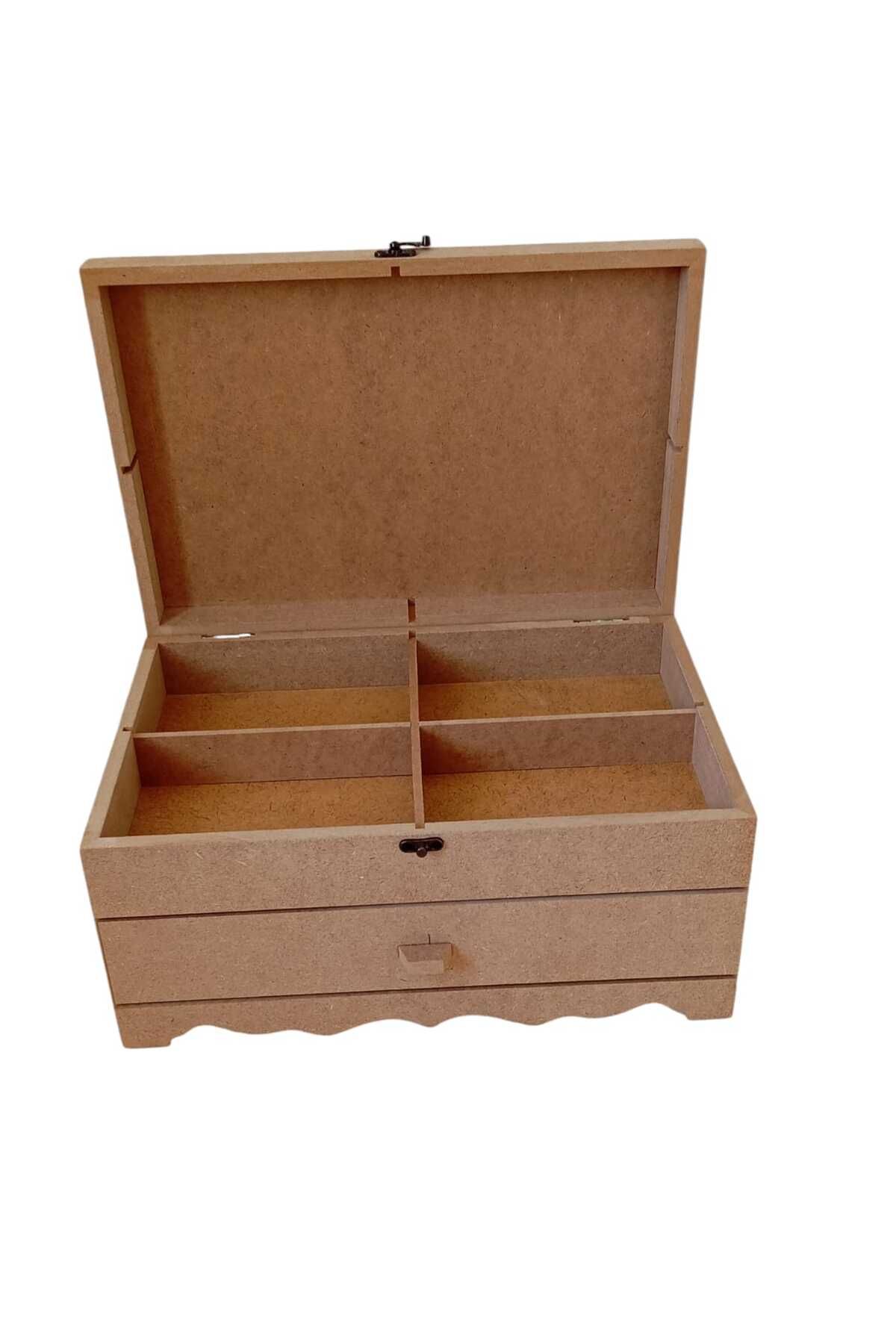 st koleksiyon hobi antika-Compartment box with drawer and lid 4