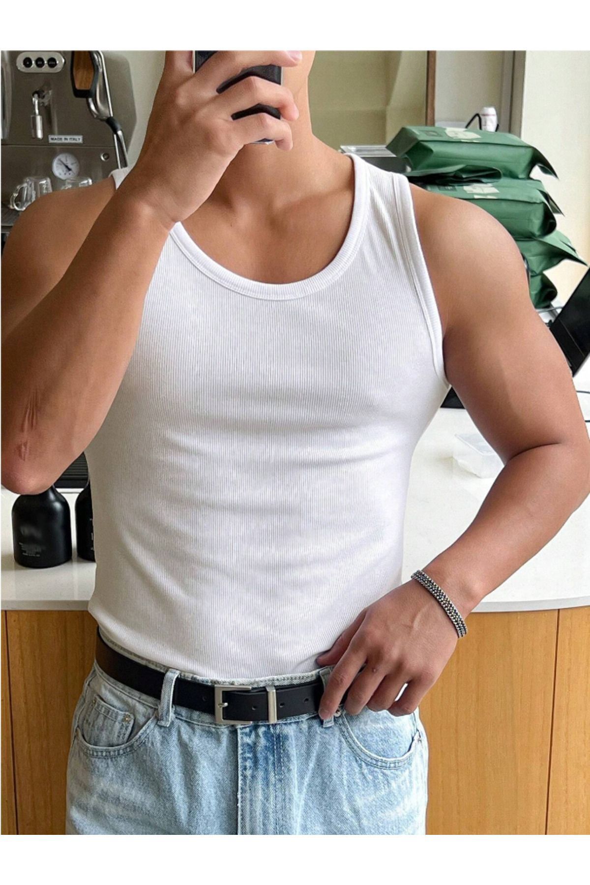 COOL TARZ-Men's Ribbed Sleeveless T-Shirt Tank Top 5