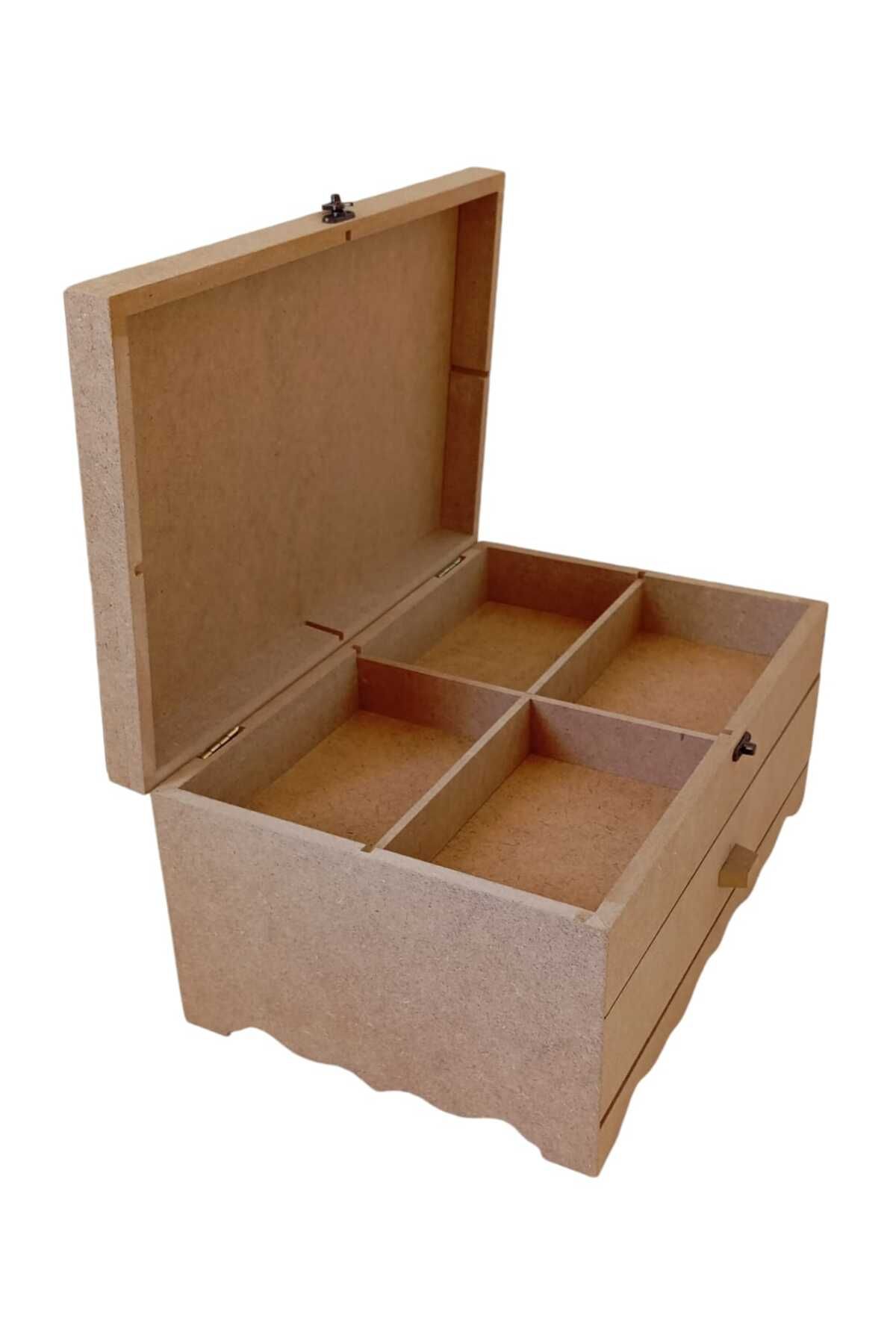 st koleksiyon hobi antika-Compartment box with drawer and lid 6