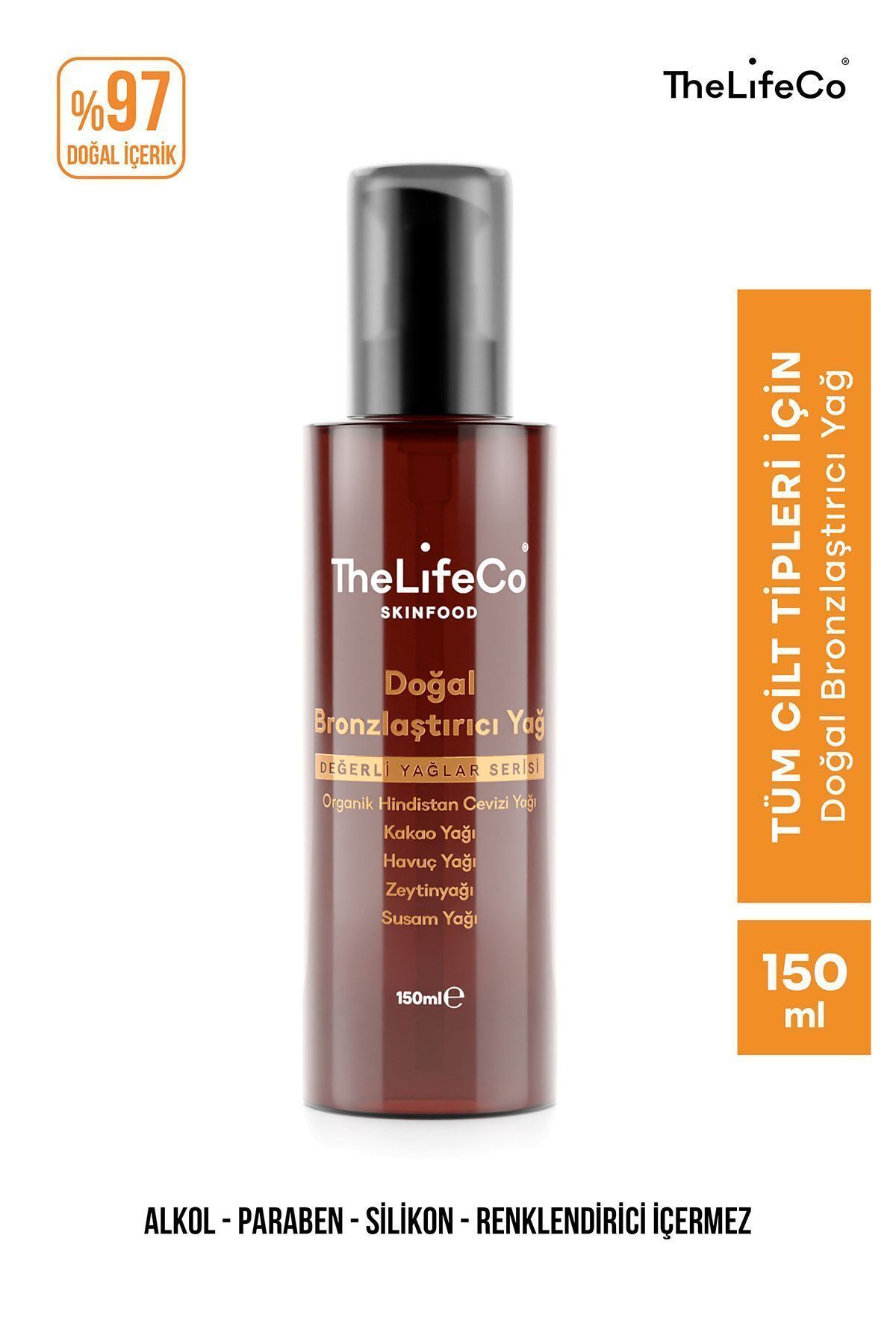 TheLifeCo Skinfood Değerli Yağlar Serisi Doğal Bronzlaştırıcı Güneş Yağı 150 ml