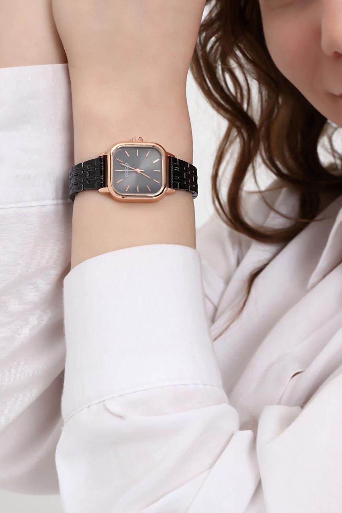 OQQO Melian Rose Case Black Cord Women s Wristwatch Trendyol