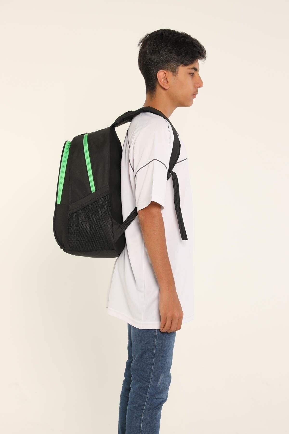 کوله پشتی زنانه مشکی Superbag | SB1080-SİYAH-FOSFORLU-YEŞİL اورجینال - تصویر 7