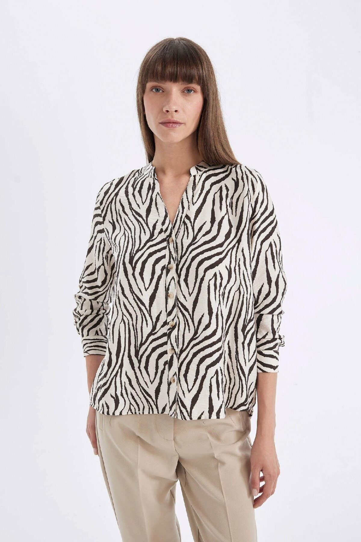 شومیز زنانه دفاکتو | D4901AX24AU Defacto - Image 5