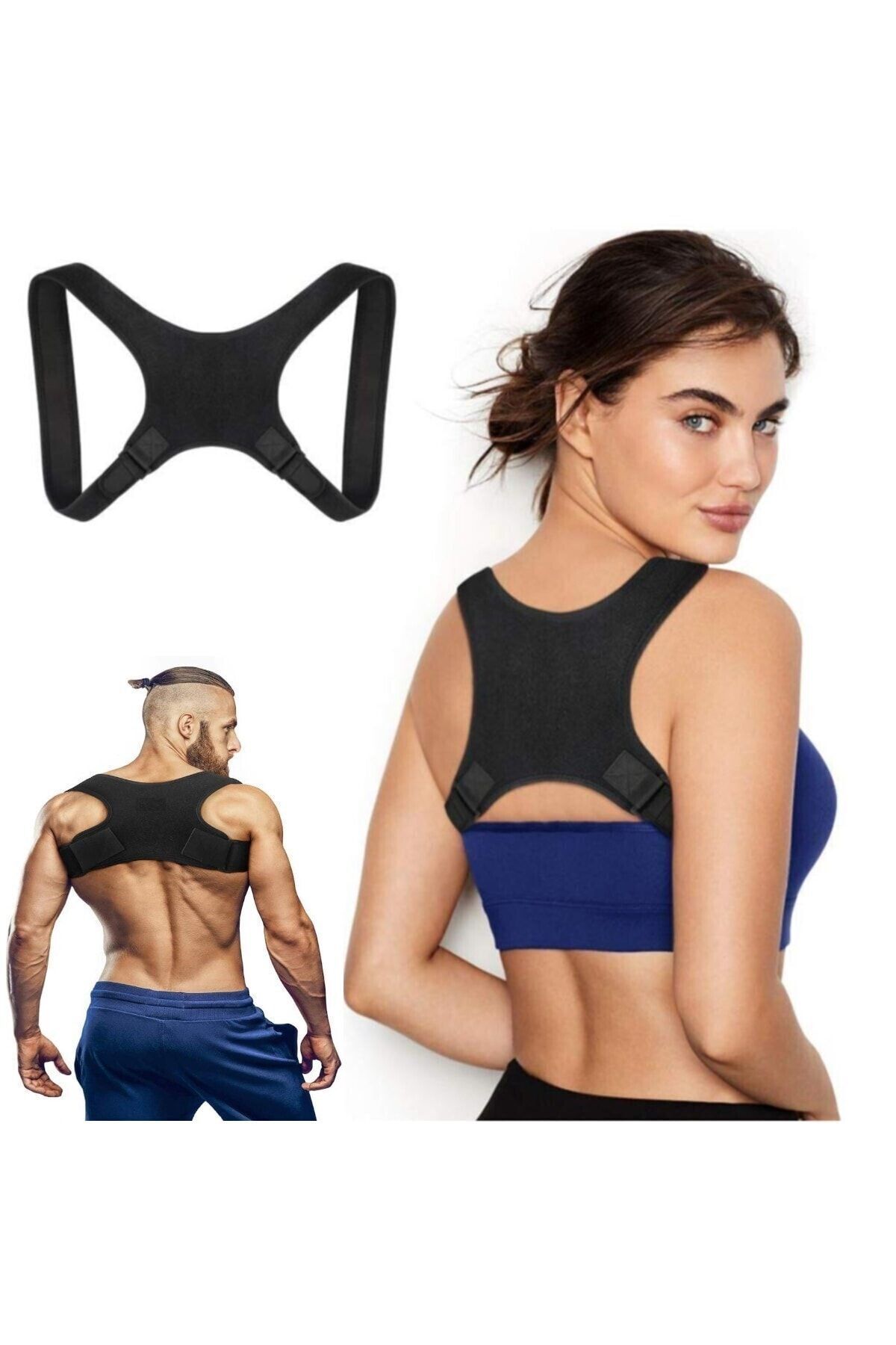 Unisex Siyah Dik Duruş Korsesi