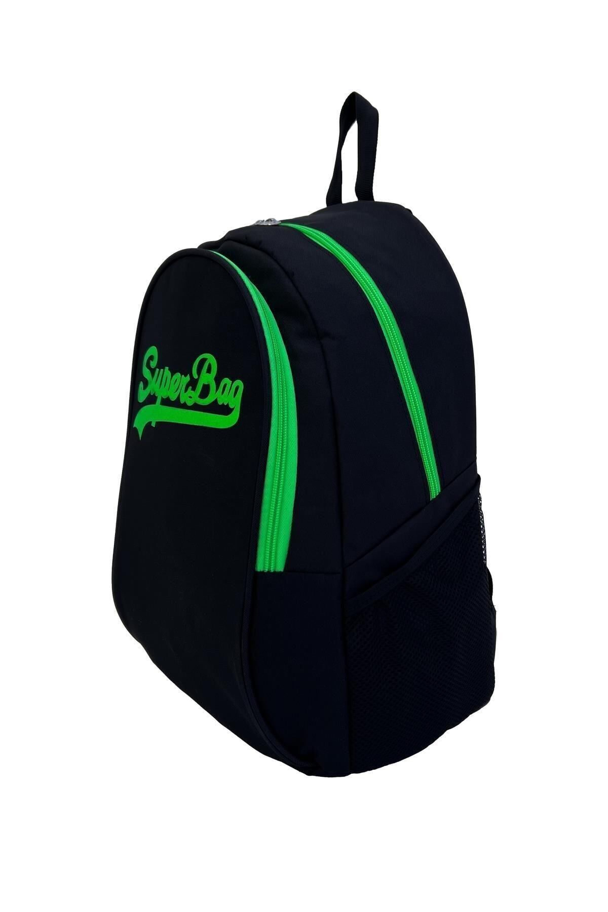 کوله پشتی زنانه مشکی Superbag | SB1080-SİYAH-FOSFORLU-YEŞİL اورجینال - تصویر 3