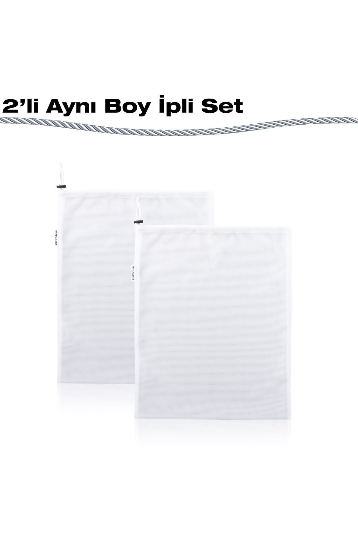 SANDWATCH-60*90 (2 PCS) Large Size Laundry Net Bag Washing Net Bag with Drawstring Clips 2